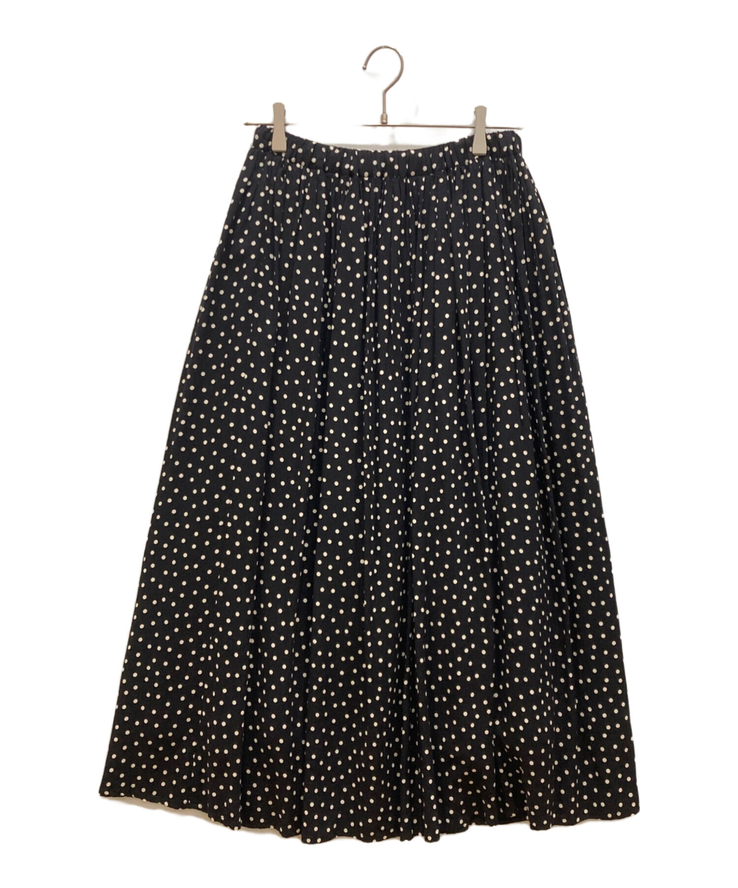 中古・古着通販】KAGURE (カグレ) ドットギャザースカート ブラック