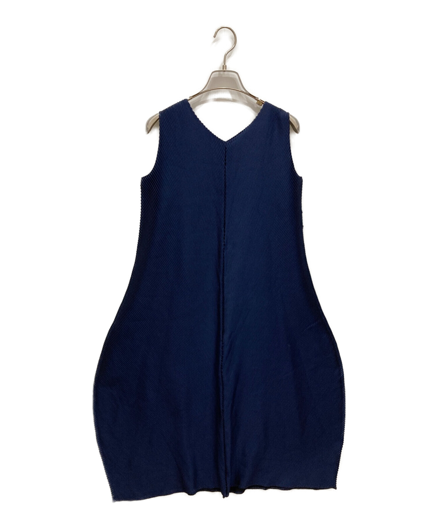 イッセイミヤケ ネイビー ノースリーブ ワンピース