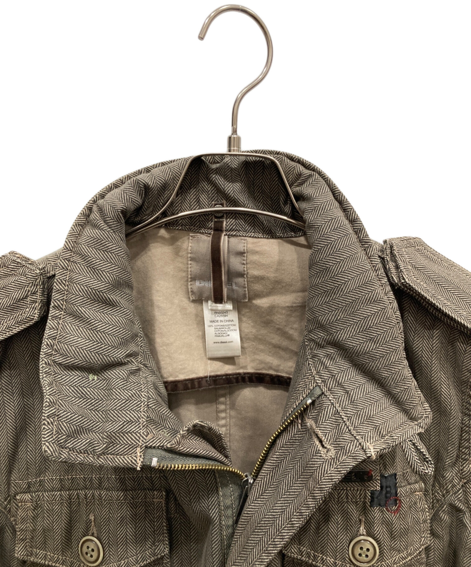 中古・古着通販】DIESEL (ディーゼル) ヘリンボーンフィールジャケット 