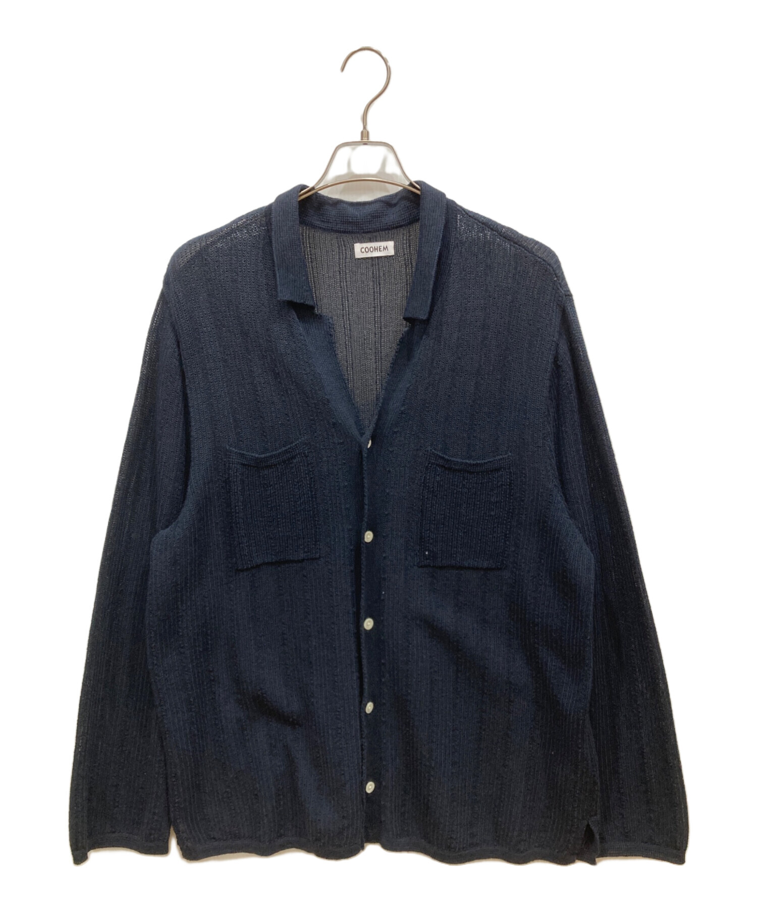 中古・古着通販】Coohem (コーヘン) ニットシャツ ネイビー サイズ:XL 