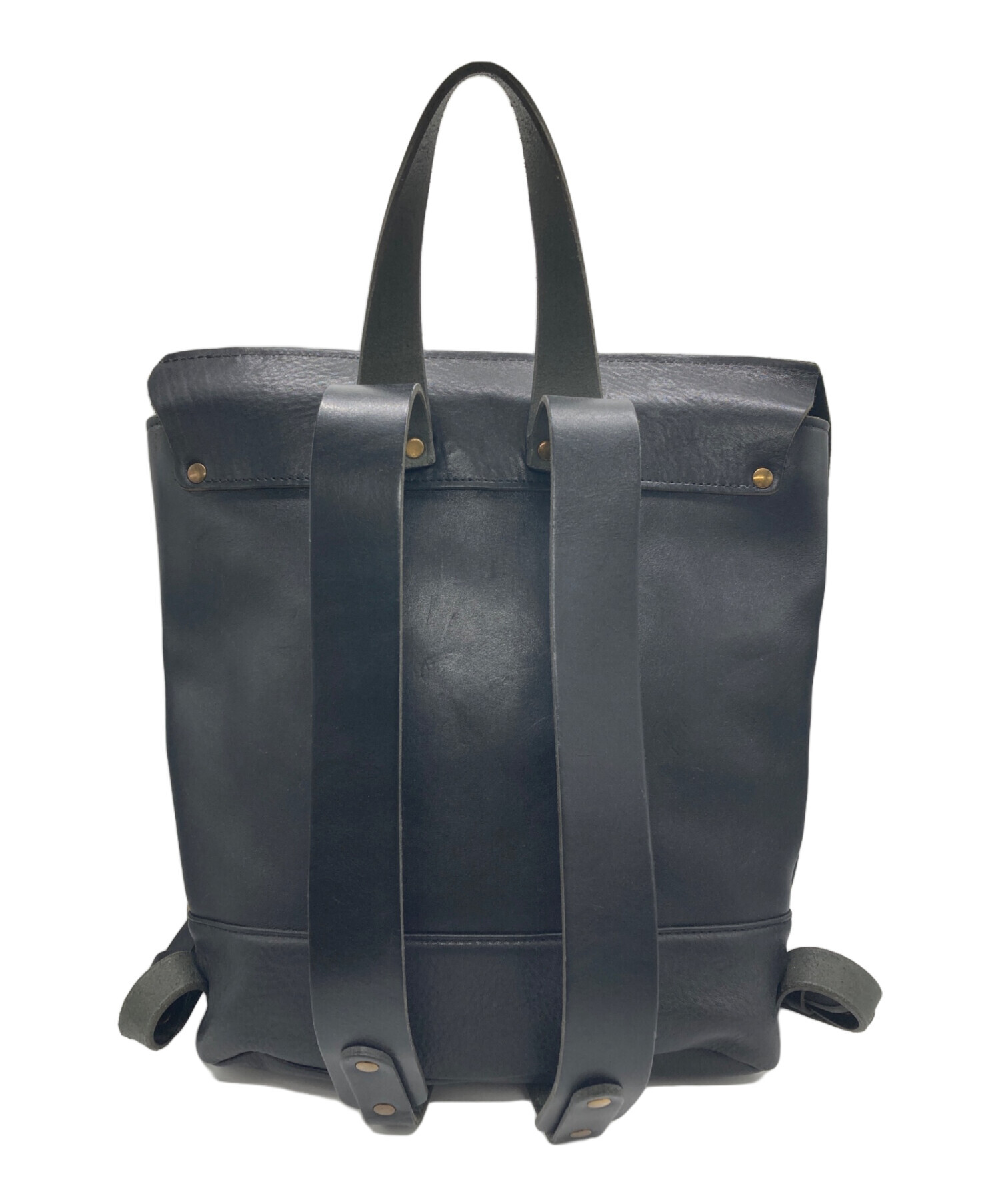 中古・古着通販】CLEDRAN (クレドラン) レザーリュック ブラック 