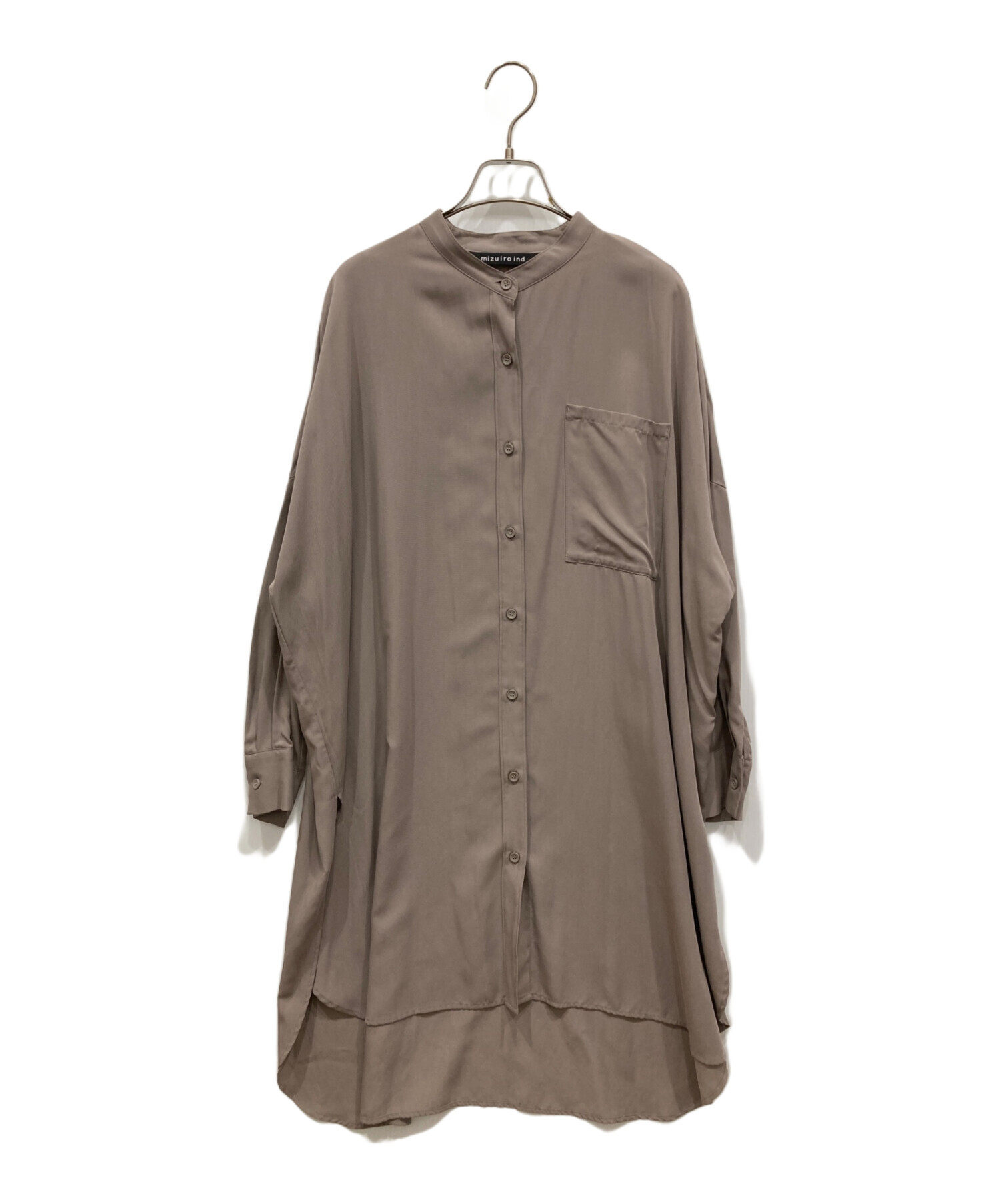 中古・古着通販】mizuiro-ind (ミズイロインド) ロングシャツ ブラウン 