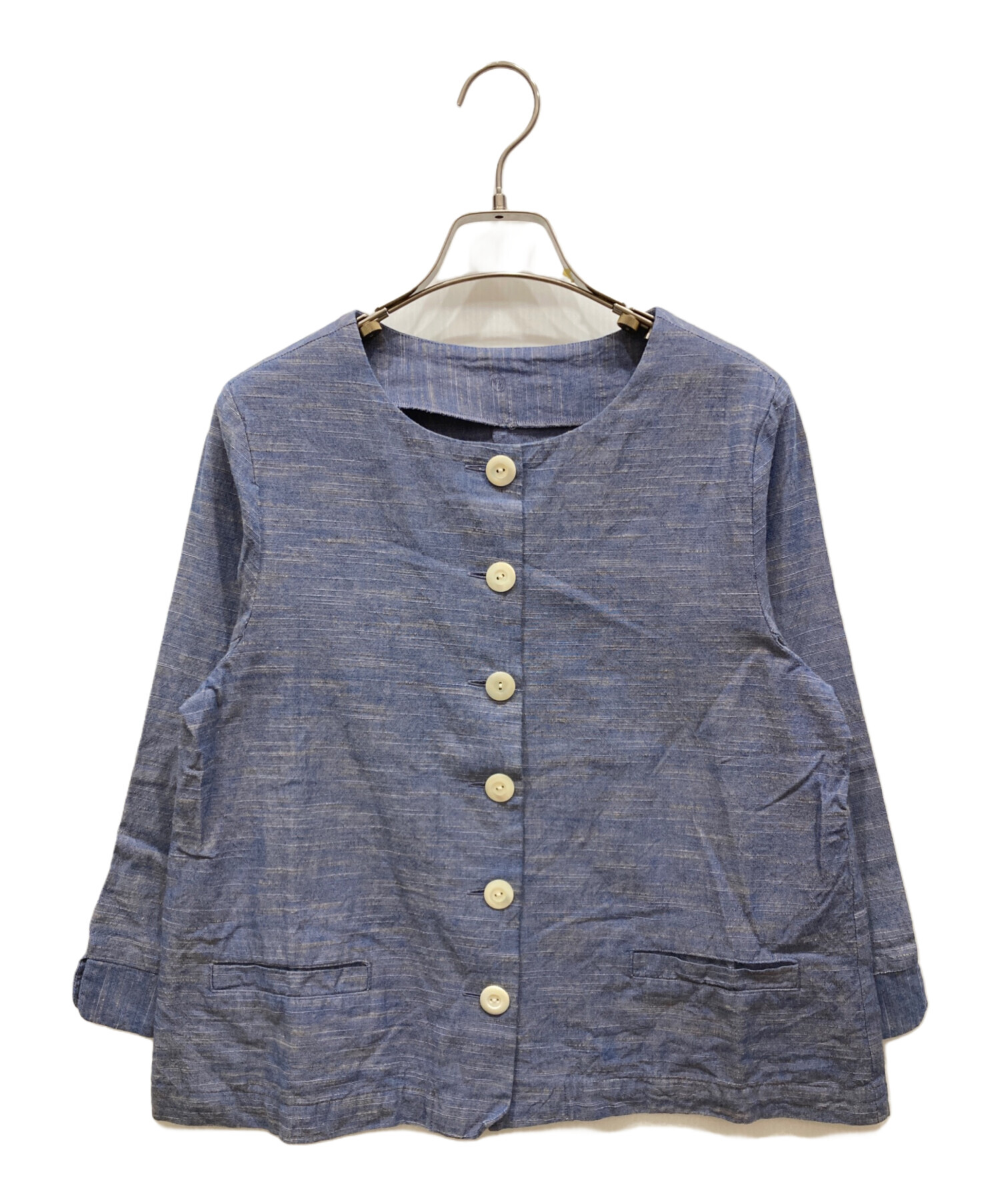 ヤンマ産業 ノーカラージャケット ヤンマ産業 会津木綿 ノーカラー