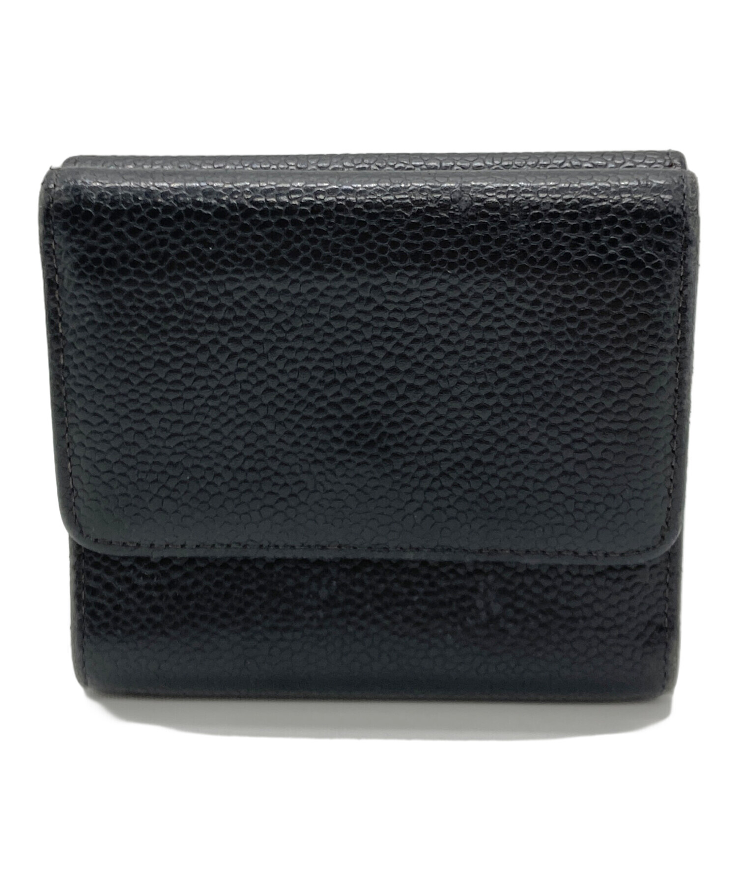 中古・古着通販】CHANEL (シャネル) キャビアスキン3つ折り財布