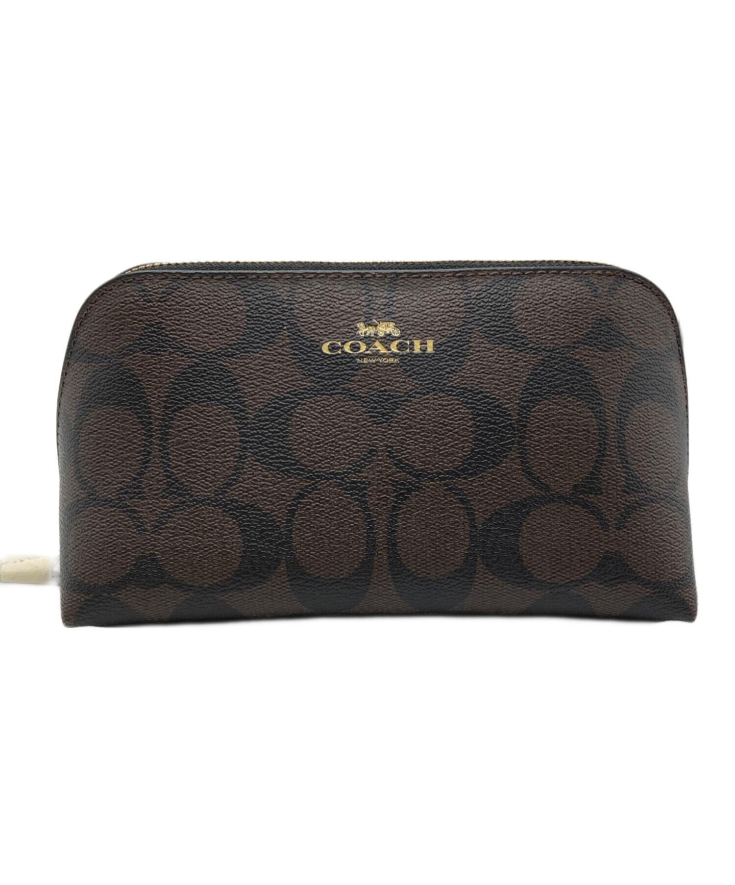 中古・古着通販】COACH (コーチ) コスメポーチ シグネチャー ブラウン 