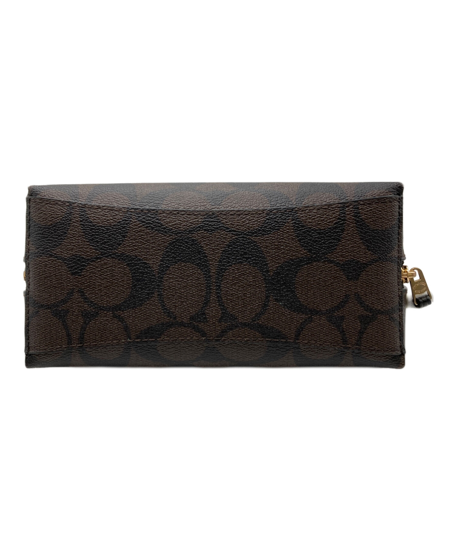 中古・古着通販】COACH (コーチ) コスメポーチ シグネチャー ブラウン 