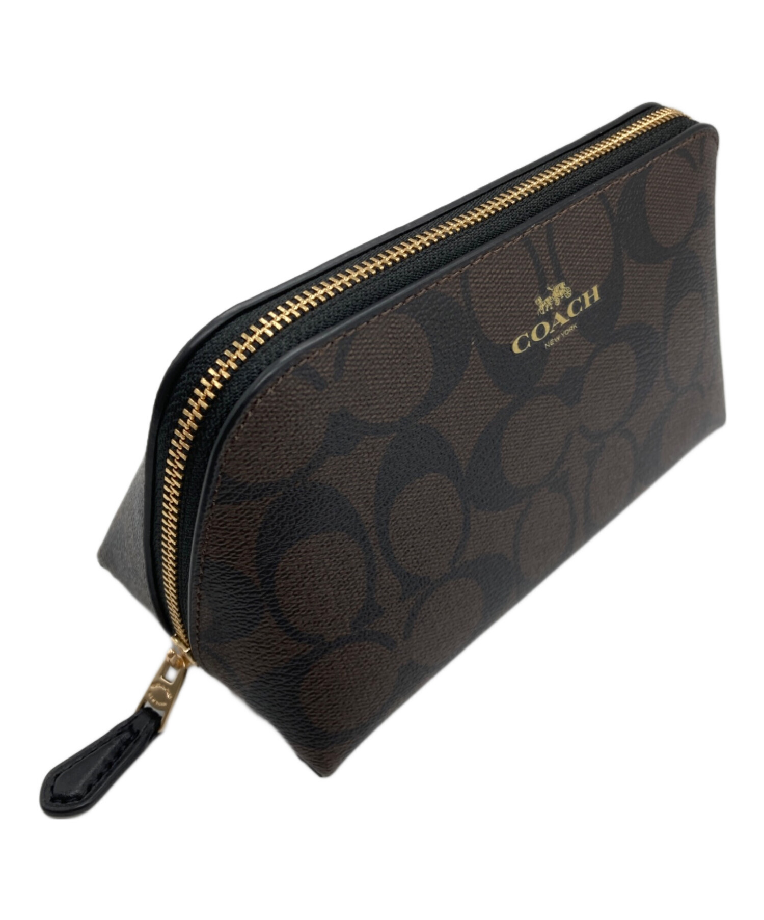 中古・古着通販】COACH (コーチ) コスメポーチ シグネチャー ブラウン 