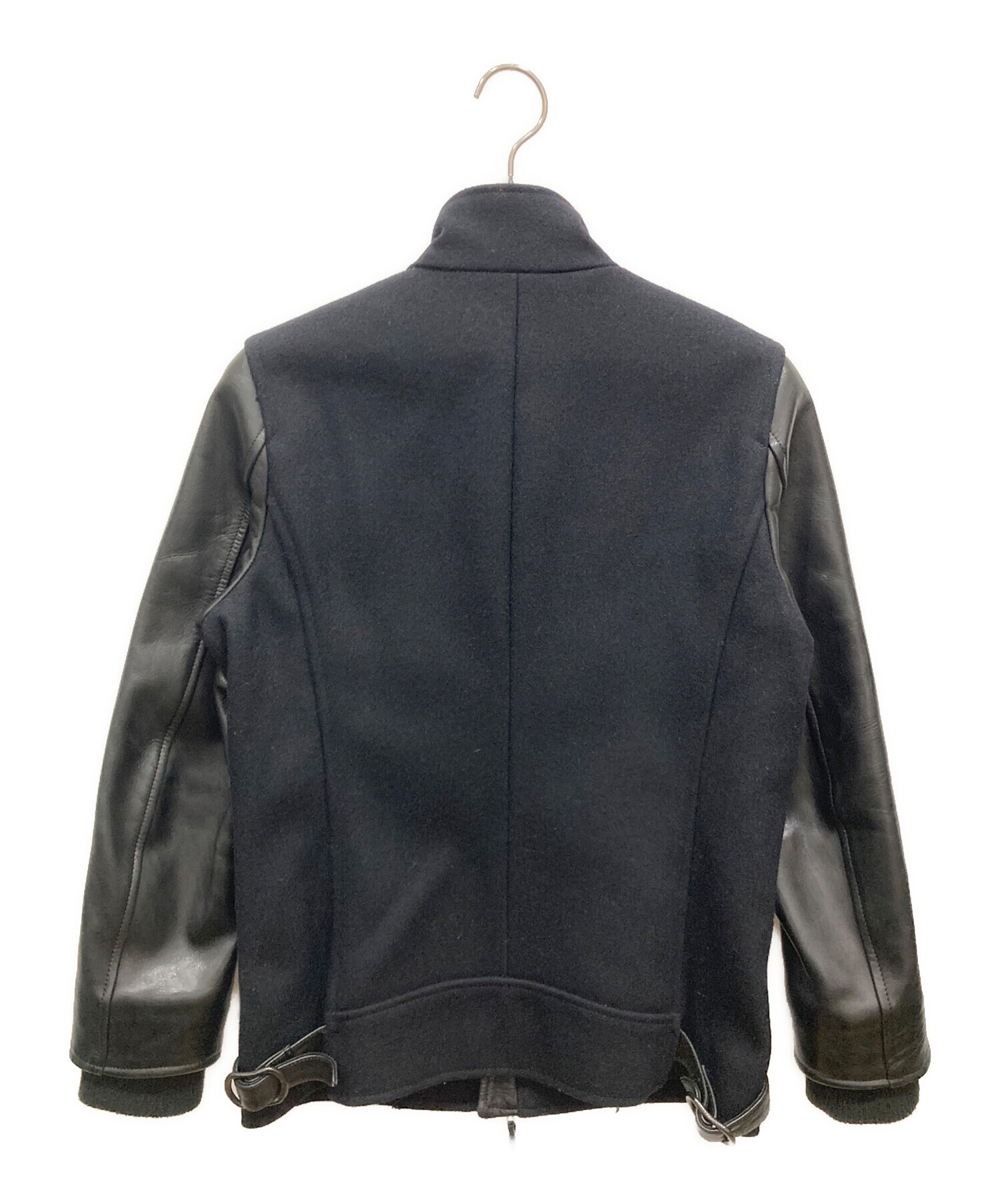 中古・古着通販】VADEL (バデル) 袖レザージャケット ブラック 中古・古着通販】VADEL (バデル) 袖レザージャケット ブラック