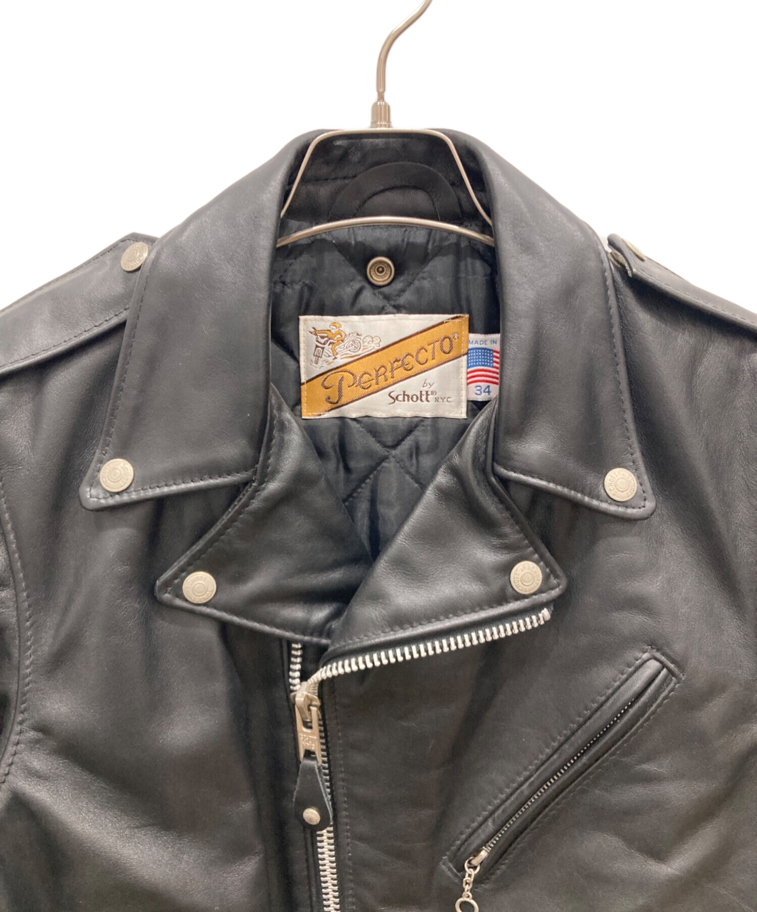 Schott ダブルライダースジャケット 34 中古・古着通販】Schott (ショット) ダブルライダースジャケット