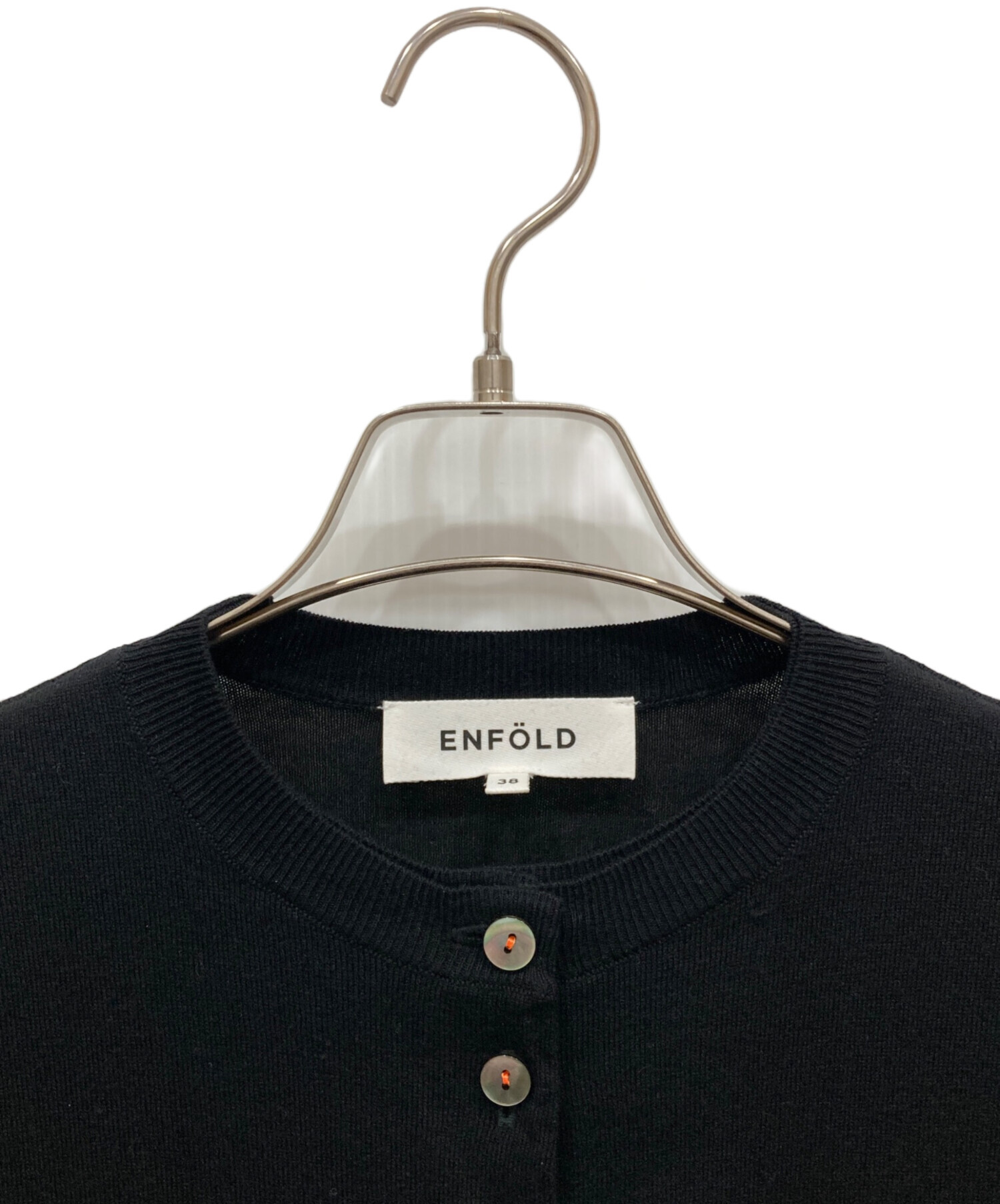 中古・古着通販】ENFOLD (エンフォルド) LAYERED CARDIGAN ブラック