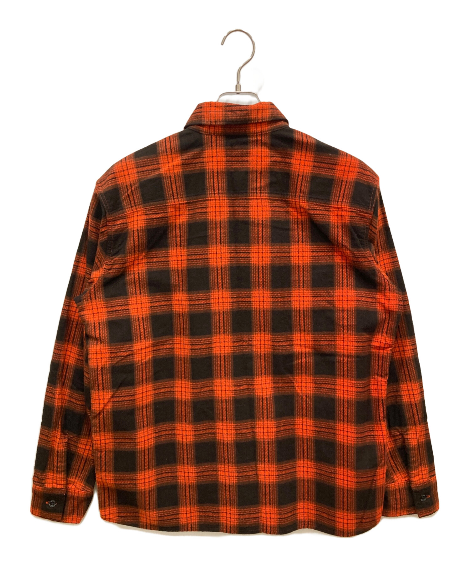 RATS ラッツ PRINT FLANNEL CHECK SHIRT 中古・古着通販】RATS (ラッツ) PRINT FLANNEL CHECK SHIRT オレンジ