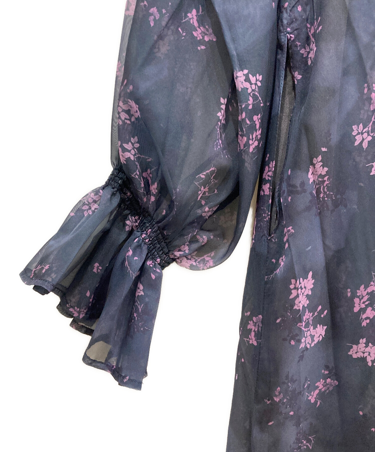 中古・古着通販】AMERI (アメリ) NORA FLOWER LAYERED DRESS ネイビー 