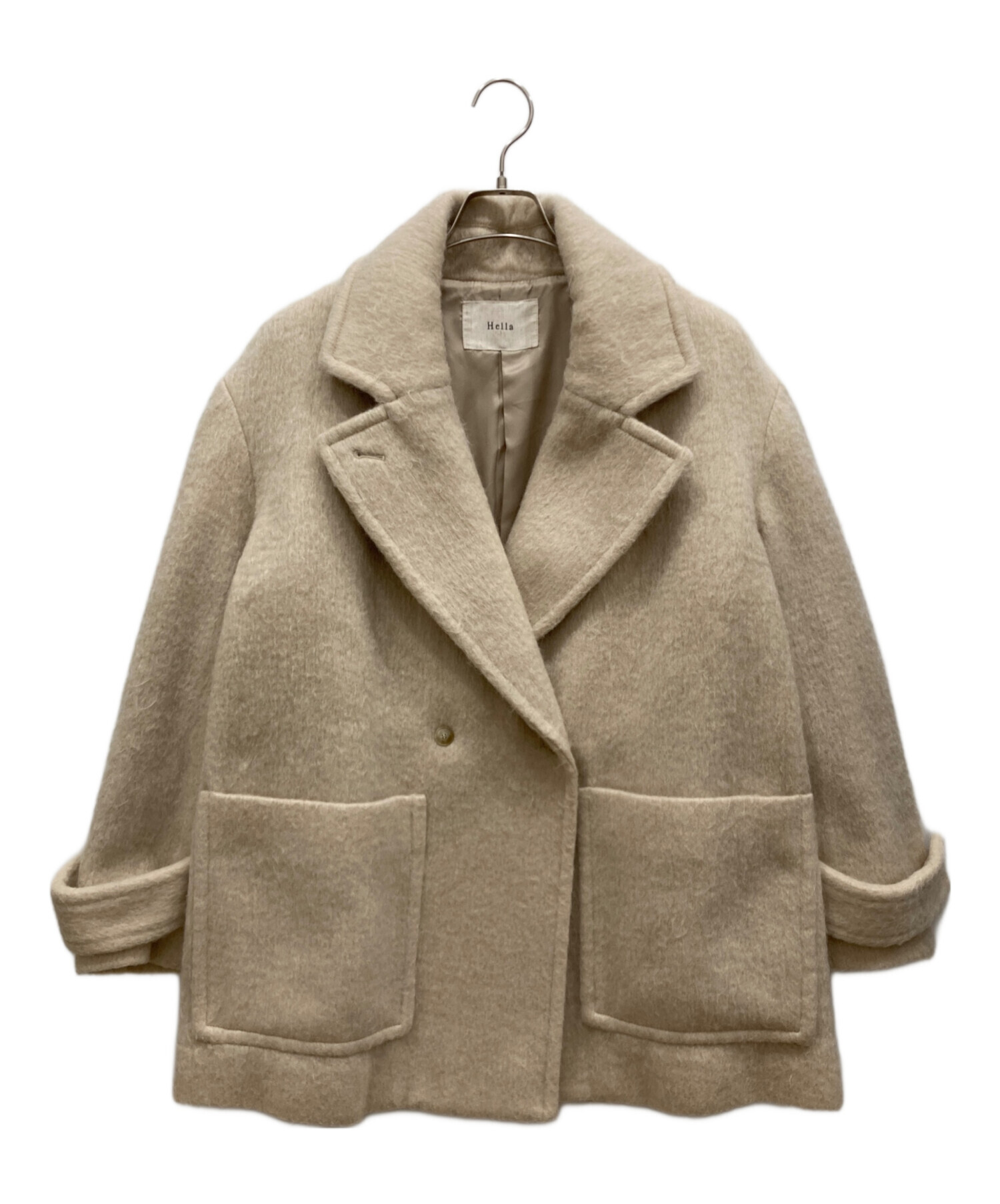 Hella WOOL MOHAIR SHORT コート 中古・古着通販】Hella (ヘラ) WOOL MOHAIR SHORT COAT アイボリー