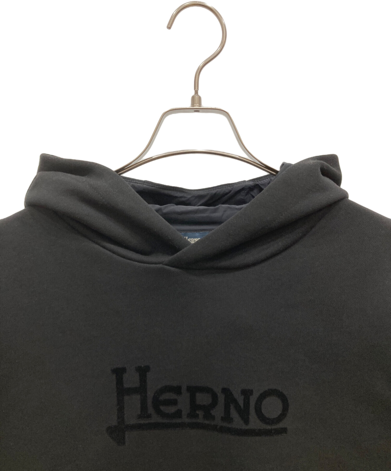 中古・古着通販】HERNO (ヘルノ) ロゴスウェットパーカー ブラック 