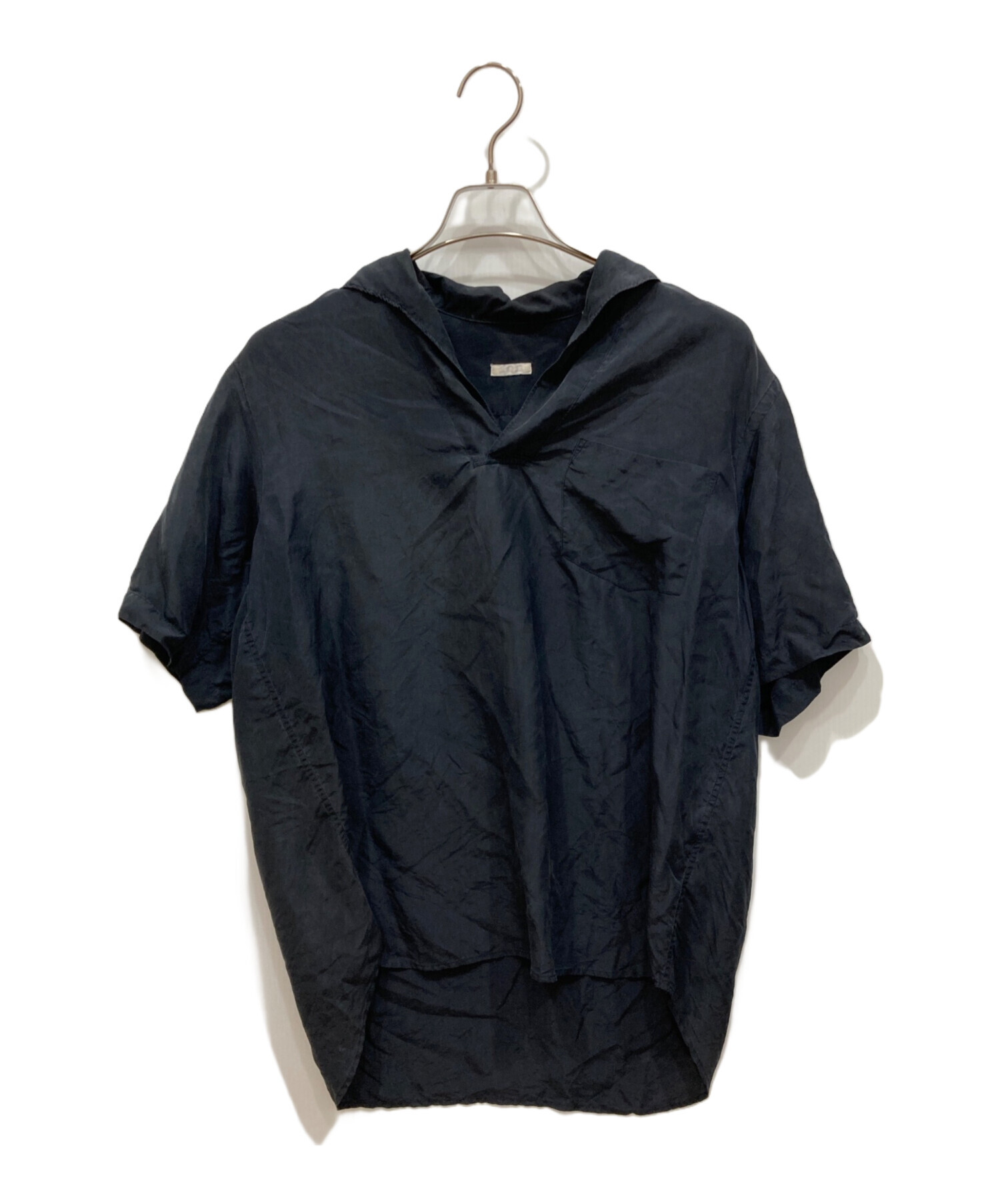 中古・古着通販】COMOLI (コモリ) シルクスキッパーシャツ ブラック
