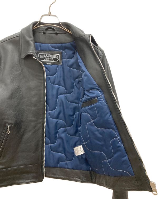 CHALLENGER ブラックレザージャケット M 中古・古着通販】CHALLENGER (チャレンジャー) LEATHER RIDERS JACKET