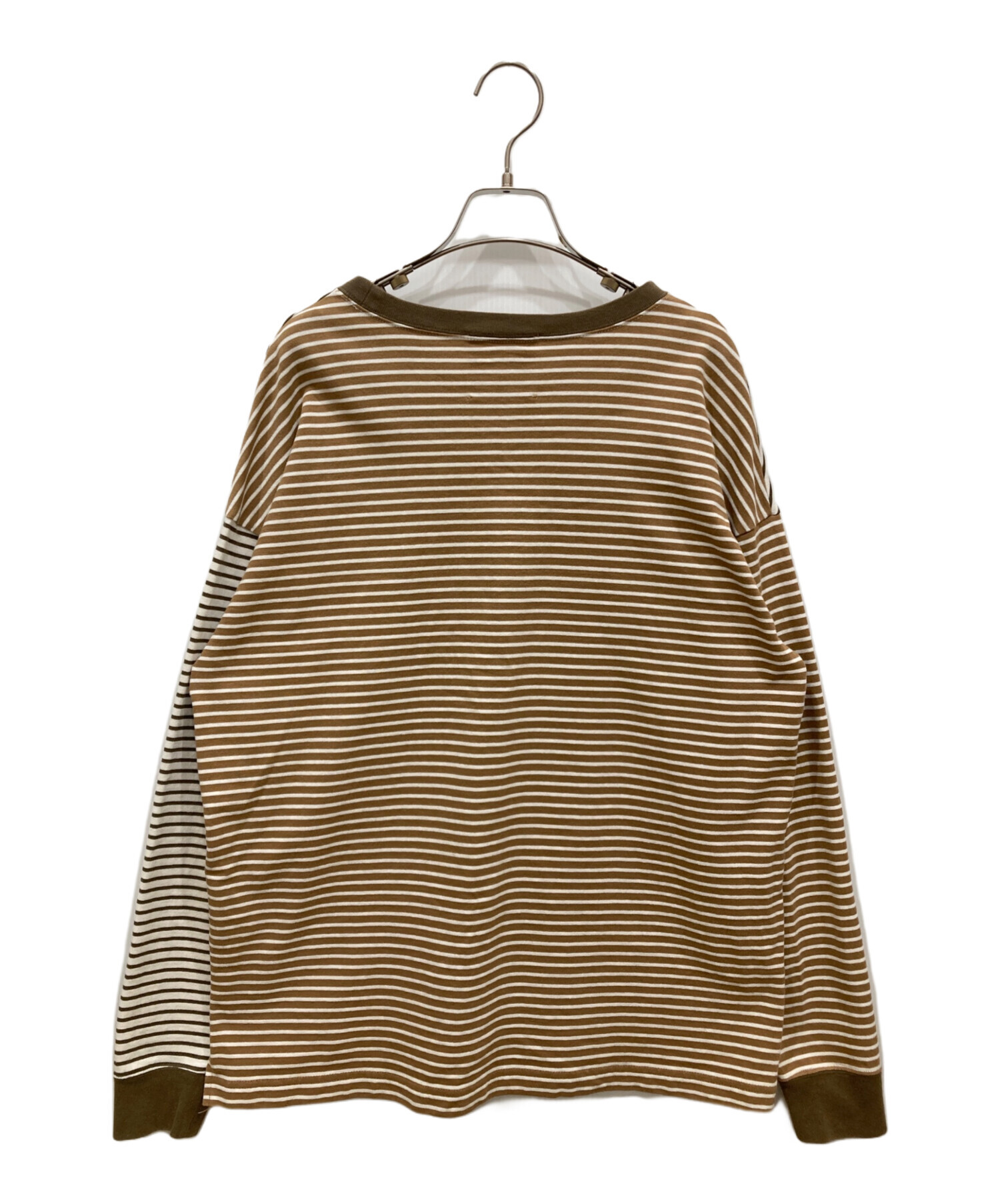 【K．K 】INSCRIRE ボーダーカットソー　M 中古・古着通販】INSCRIRE (アンスクリア) バイカラーボーダー