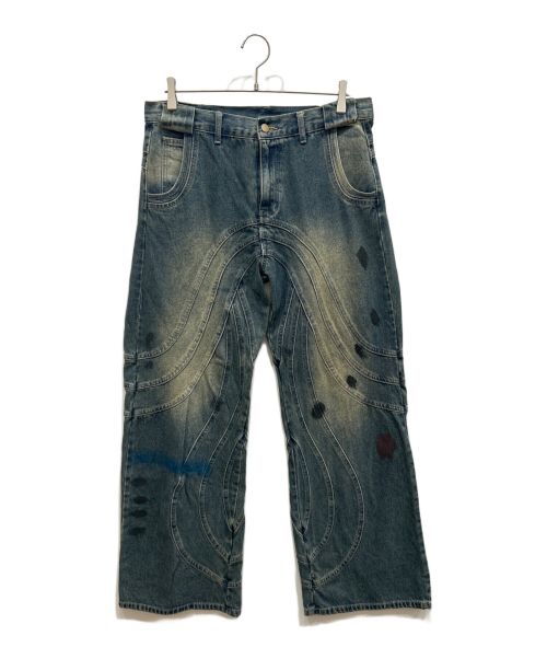 1点物⭕️お安く!◎Custom vintage fabric◎FLEX 8.5 古着 Deadstock!! 40-50s マチ付 丸ポケ 100%コットン ブラック