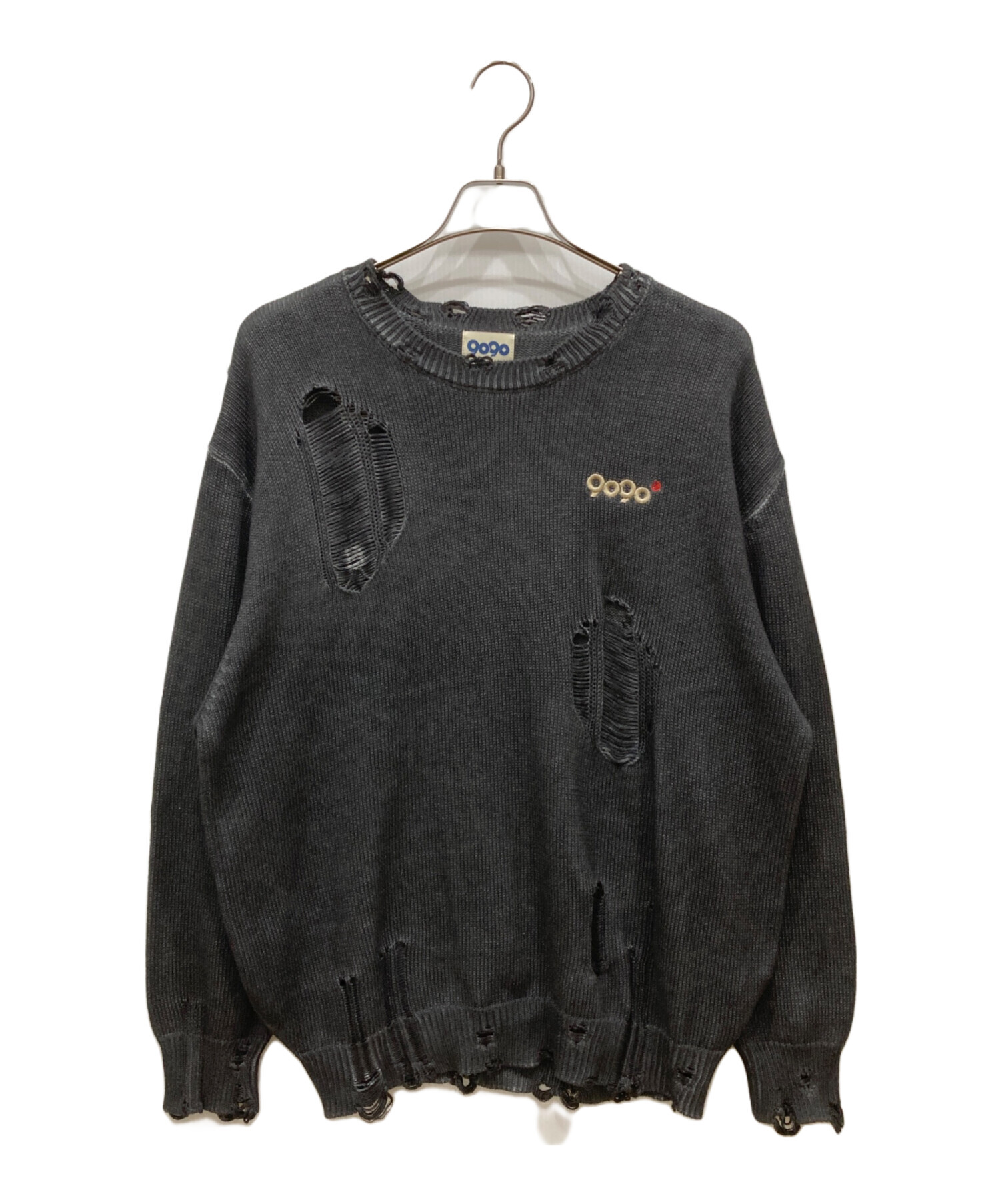 中古・古着通販】9090 (9090) OG Logo Boro Crewneck Knit グレー 