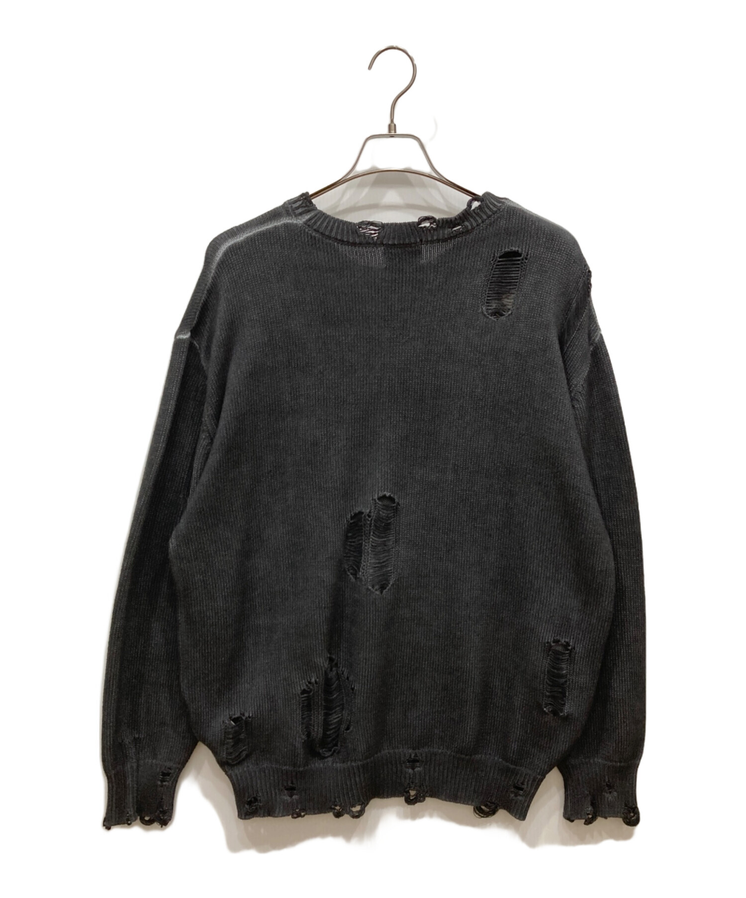 中古・古着通販】9090 (9090) OG Logo Boro Crewneck Knit グレー 
