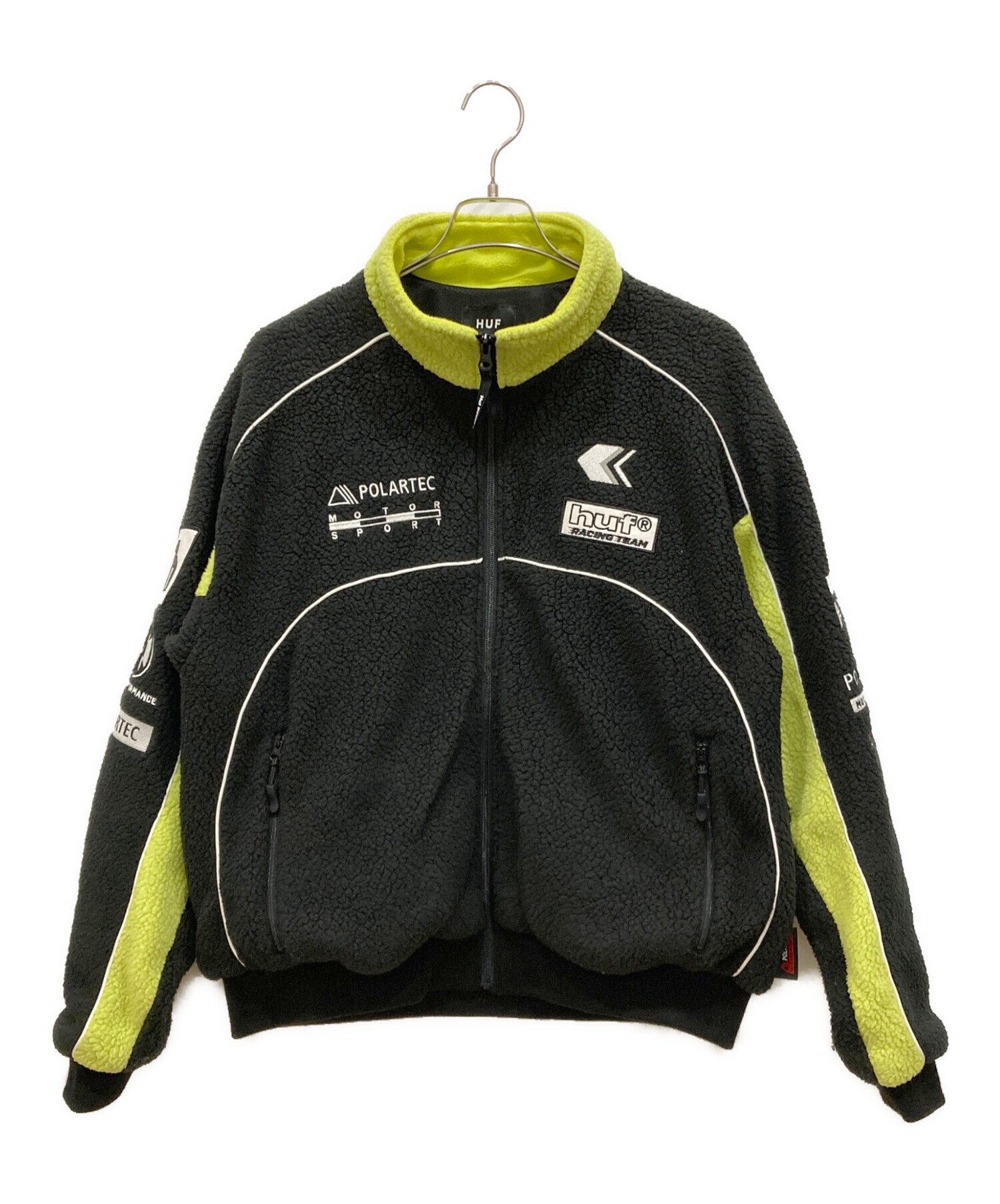 中古・古着通販】HUF (ハフ) POLARTEC RACING FLEECE JACKET ブラック 