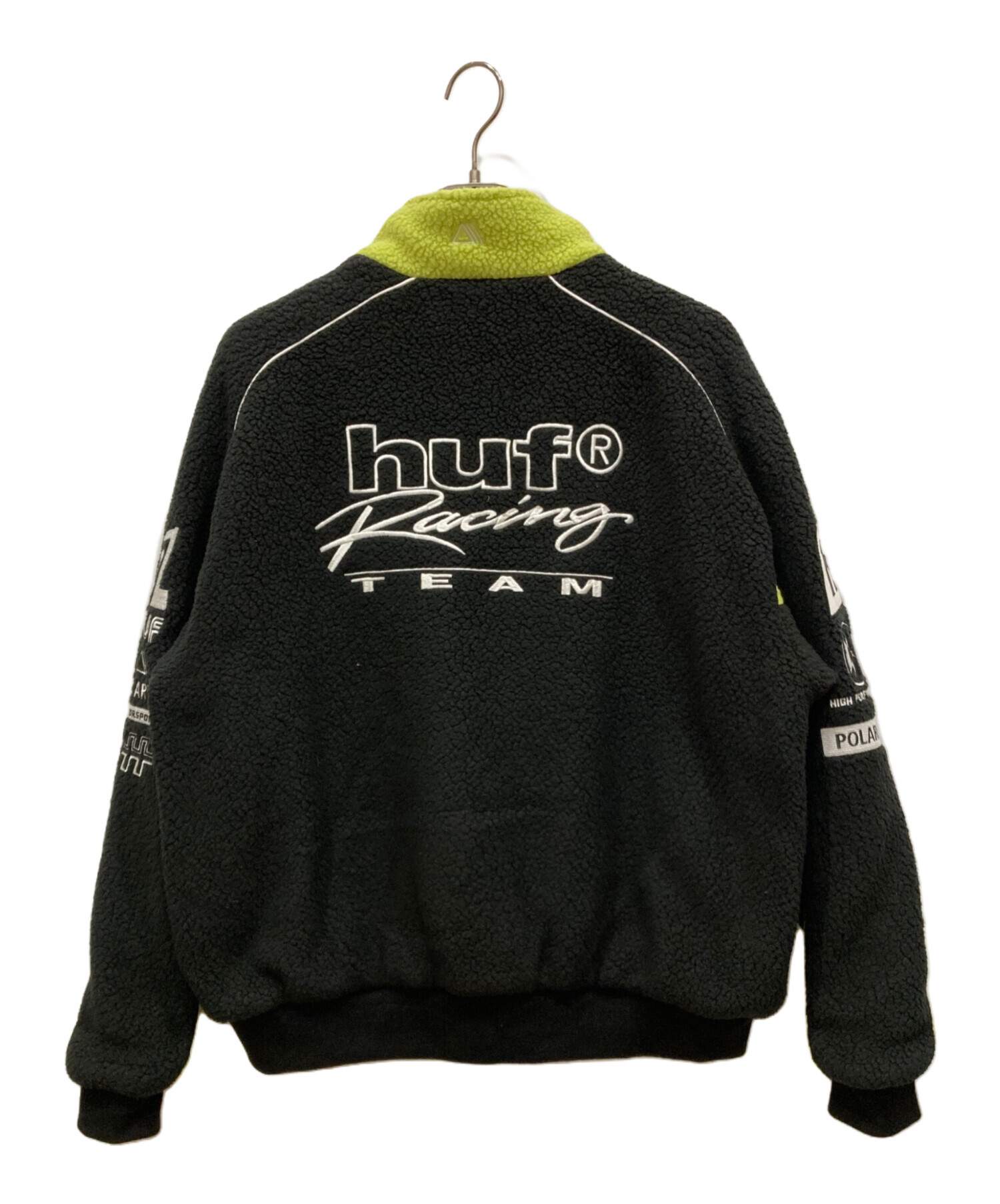 中古・古着通販】HUF (ハフ) POLARTEC RACING FLEECE JACKET ブラック 