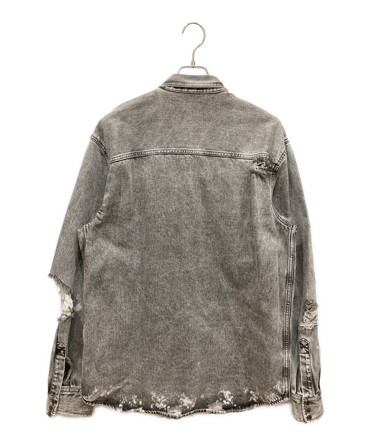 中古・古着通販】DIESEL (ディーゼル) ダメージ加工デニムシャツ