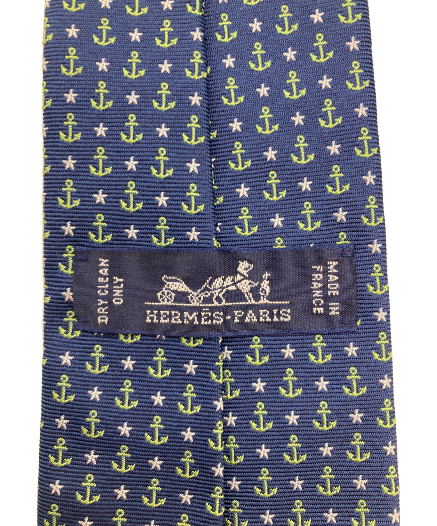 中古・古着通販】HERMES (エルメス) シルクネクタイ ネイビー サイズ