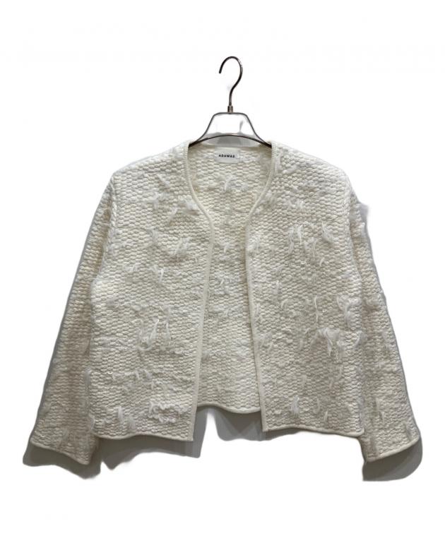 中古・古着通販】ADAWAS (アダワス) FRENGE TWEED JACKET ホワイト