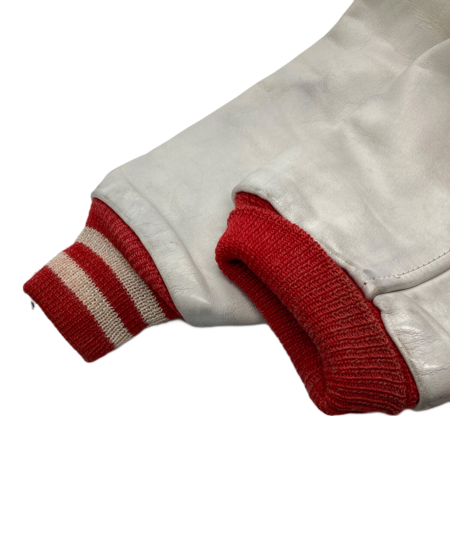 中古・古着通販】BUTWIN (バトウィン) 80sレザースリーブスタジャン