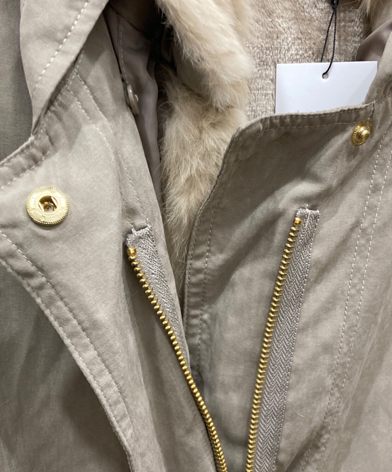 MEDOC original ファーフーデッドモッズアウター M グレージュ MEDOC original ファーフーデッドモッズアウター M グレージュ