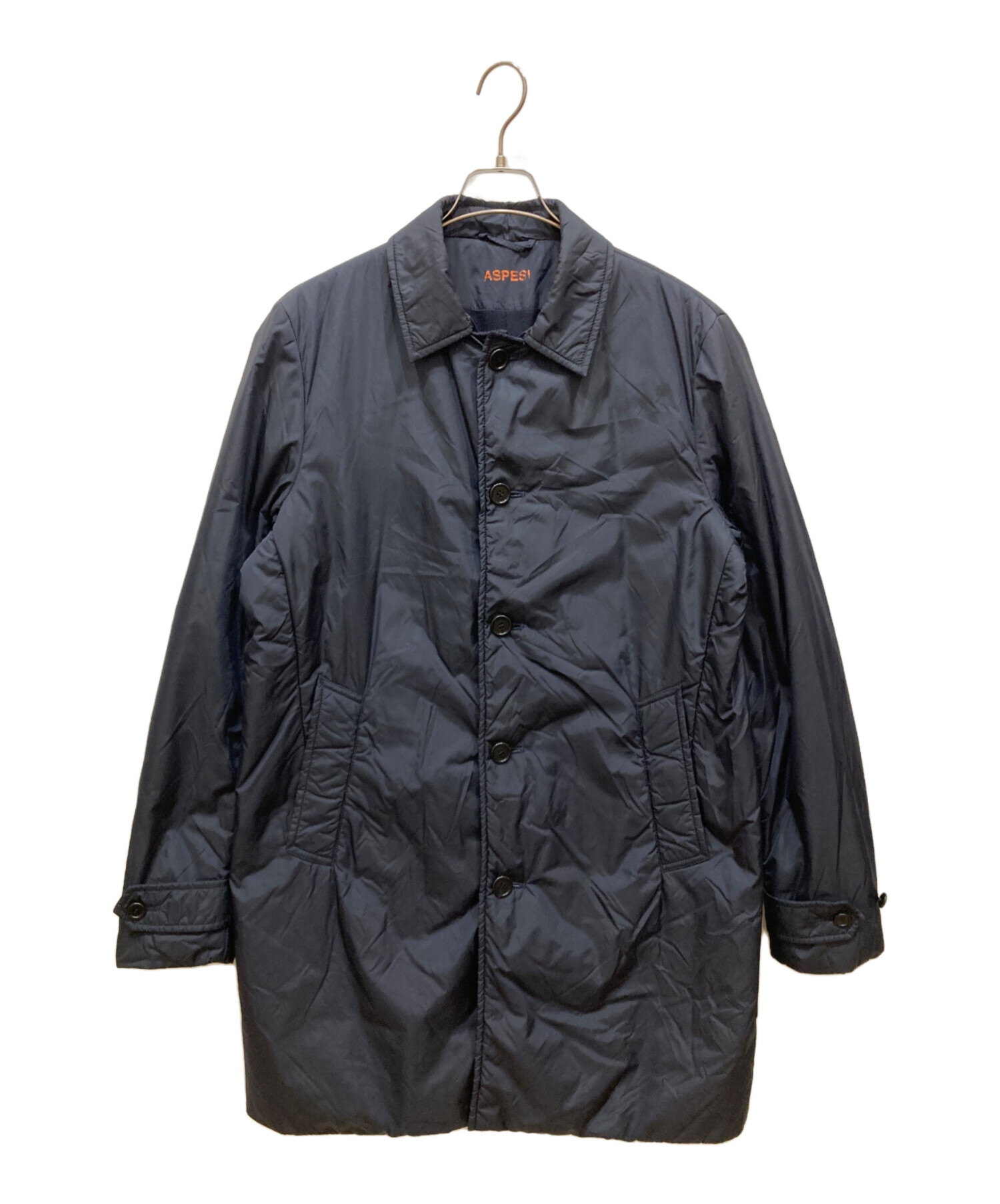アスペジASPESIネイビー ナイロンステンカラーコート 収納可能 アスペジASPESIネイビー ナイロンステンカラーコート 収納可能 - メルカリ