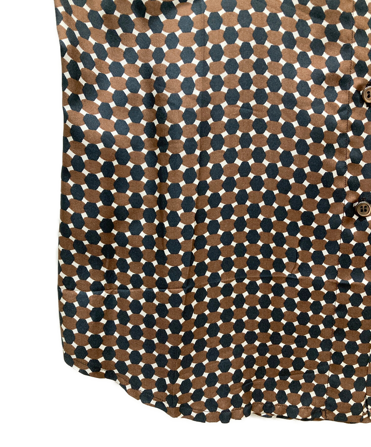 中古・古着通販】PRADA (プラダ) シルクシャツ ブラウン サイズ:SIZE