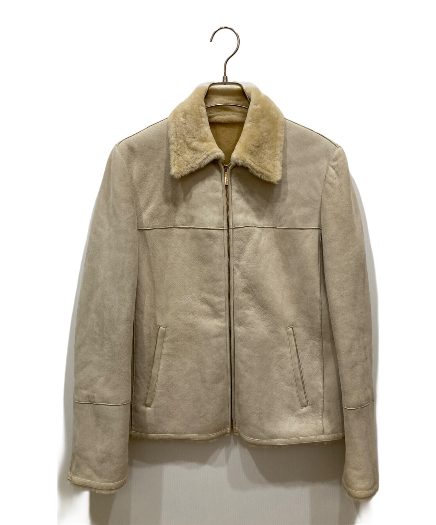 Ferragamo ベージュ スエードジャケット ムートンジャケット 中古・古着通販】Salvatore Ferragamo (サルヴァトーレ フェラガモ