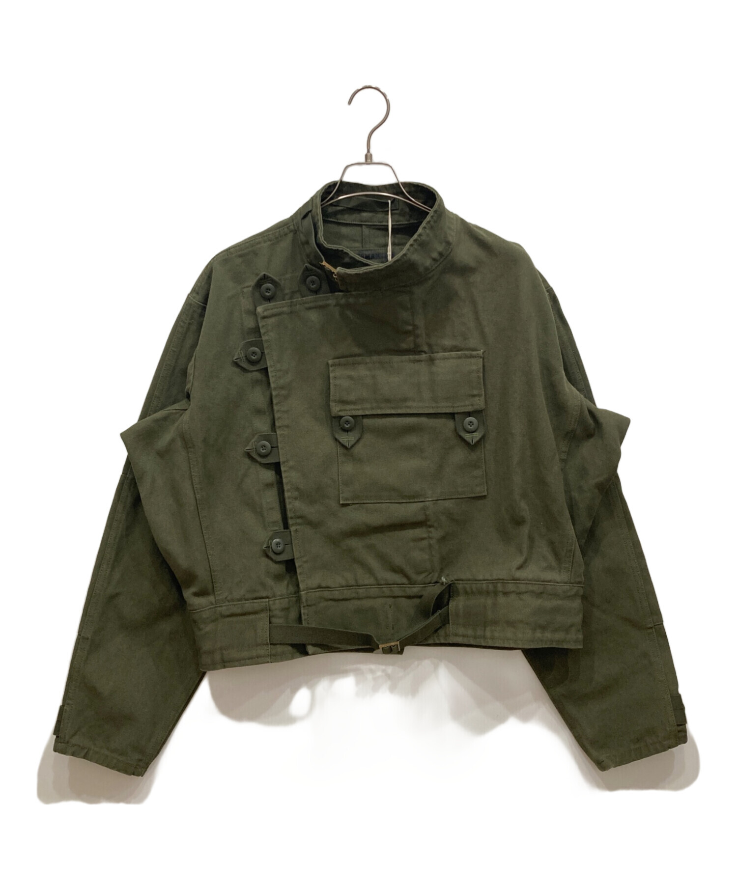 karaku ミリタリージャケット　モーターサイクルジャケット　Mサイズ 中古・古着通販】karaku (カラク) モーターサイクルジャケット カーキ