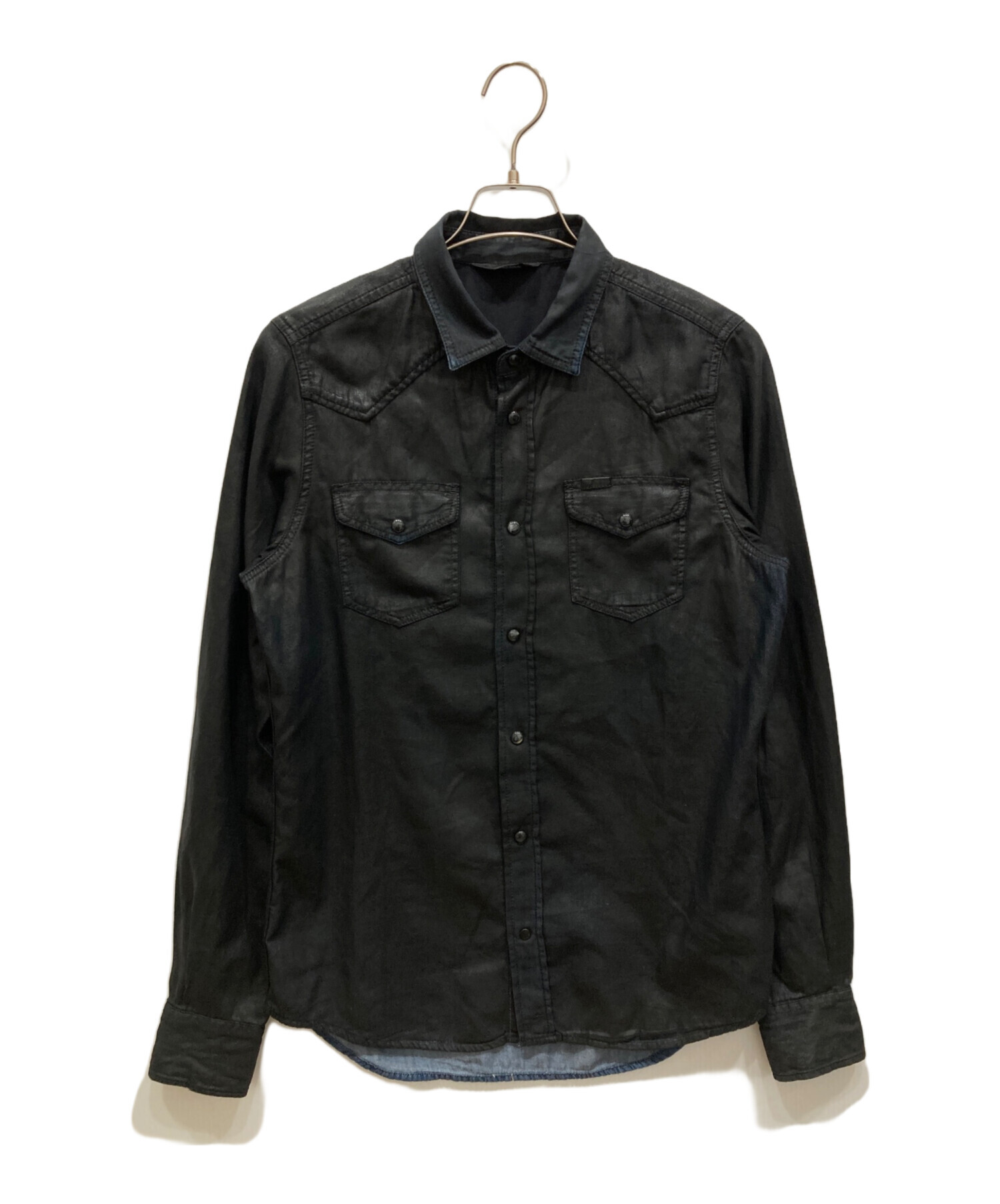 diesel コーティングデニム　さんそ 中古・古着通販】DIESEL (ディーゼル) コーティングデニムシャツ