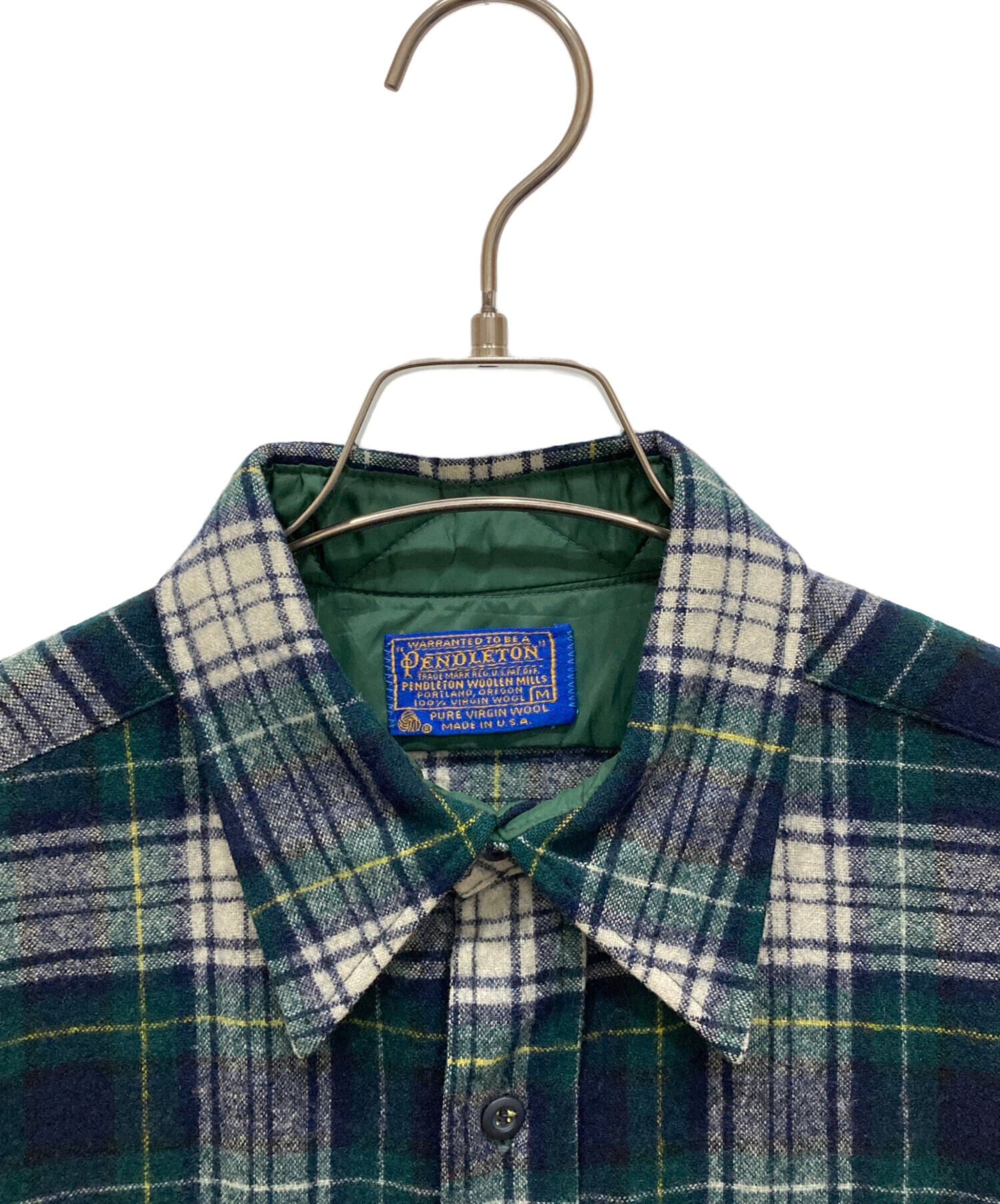 60s （64年以降）Pendleton グリーン系チェックネルシャツ PENDLETONペンドルトン 70sヴィンテージ ウール チェック柄 ネルシャツ