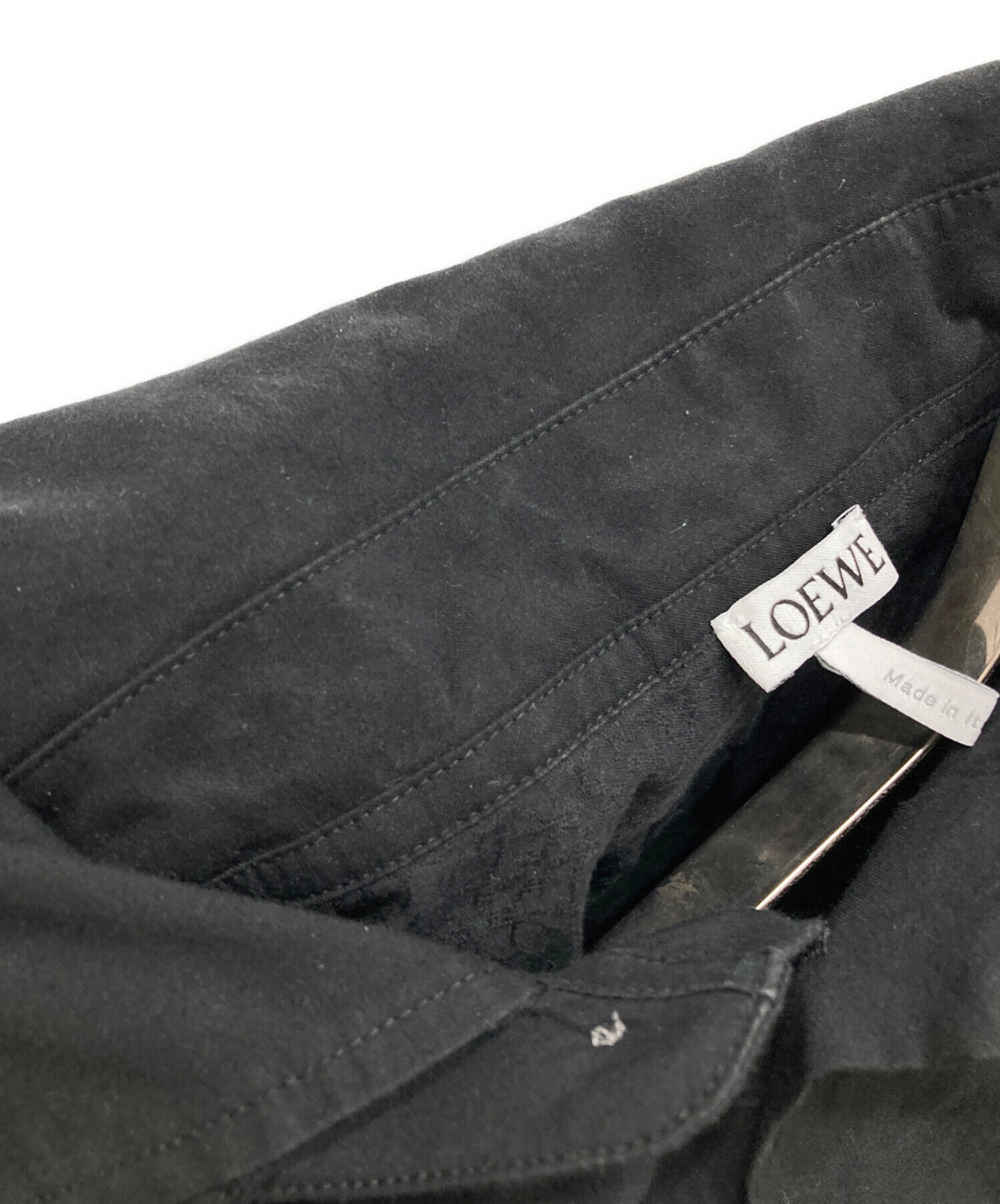 中古・古着通販】LOEWE (ロエベ) フーデッド オーバーシャツ ブラック 