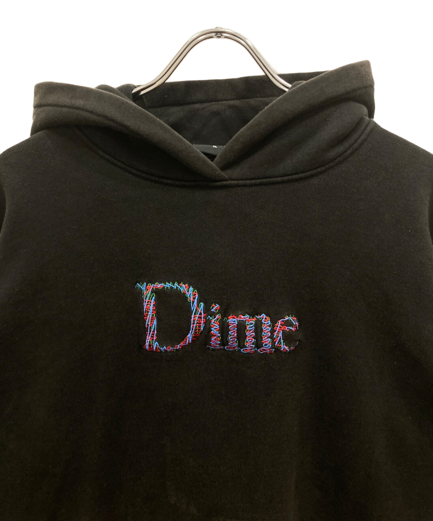 中古・古着通販】Dime (ダイム) 刺繍ロゴパーカー ブラック サイズ:XL 