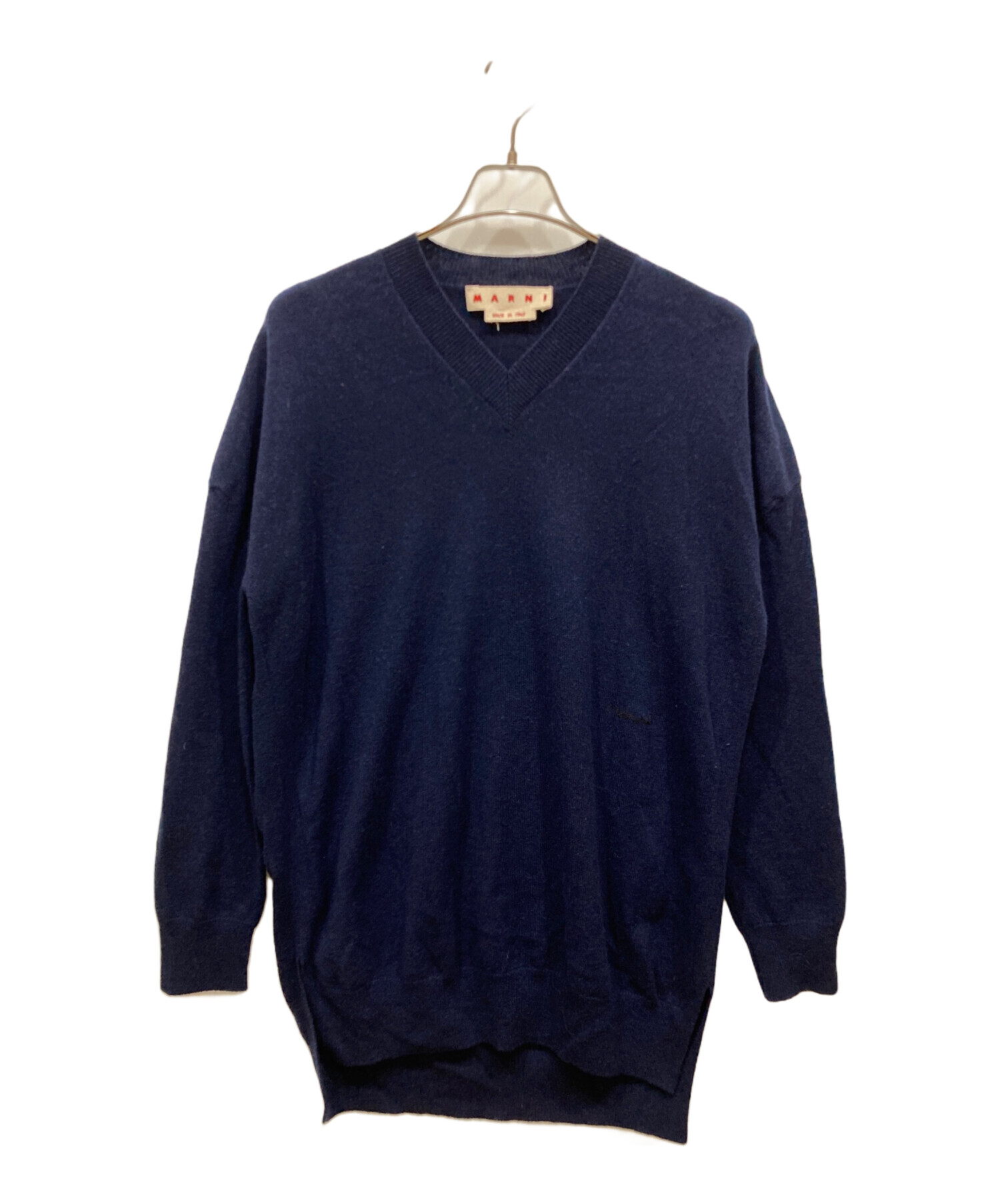 中古・古着通販】MARNI (マルニ) ロゴカシミア Vネック ロングセーター 