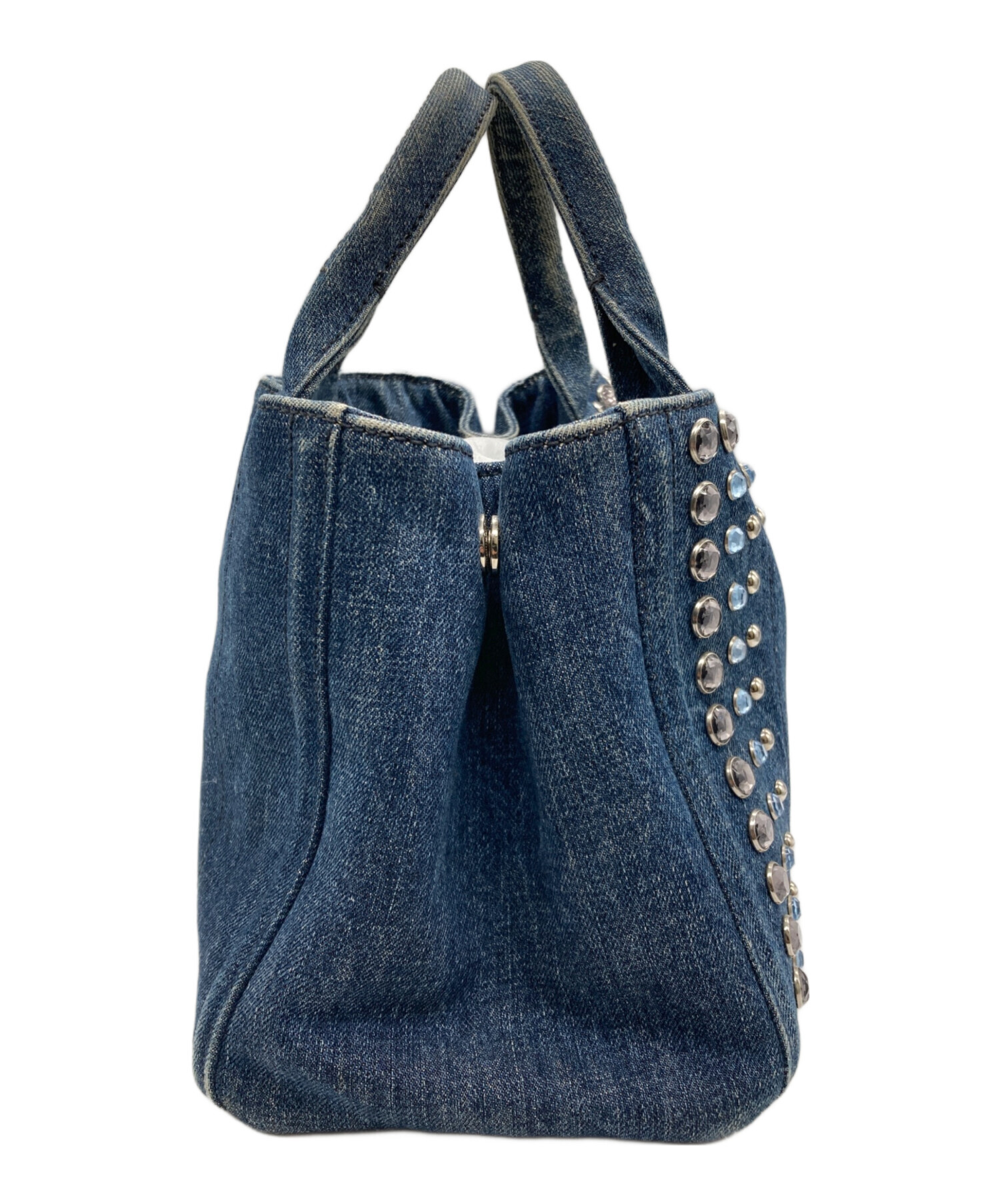 PRADA カナパデニムスタッズトート