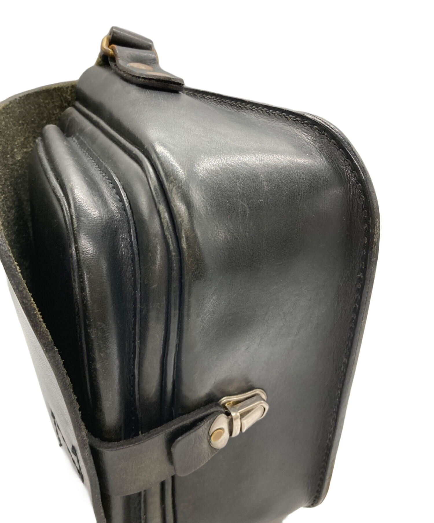 中古・古着通販】Herz (ヘルツ) レザーショルダーバッグ ブラック 