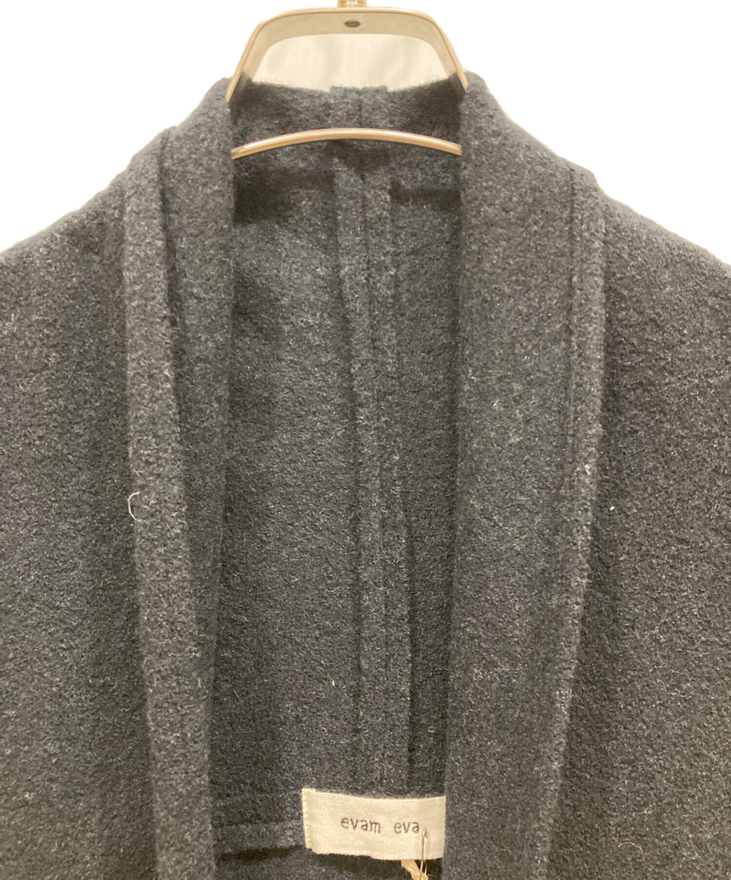 中古・古着通販】evam eva (エヴァムエヴァ) プレスウールローブコート