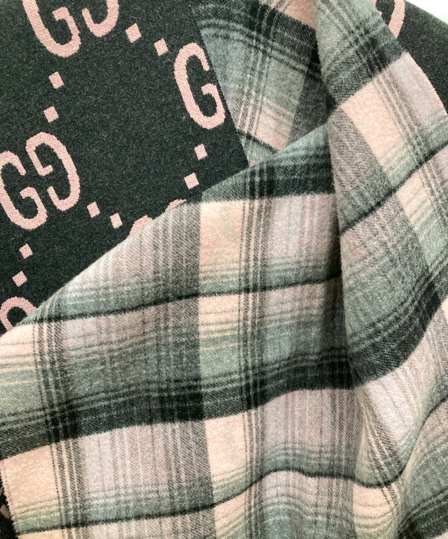 中古・古着通販】GUCCI (グッチ) リバーシブル GGウール ケープ 