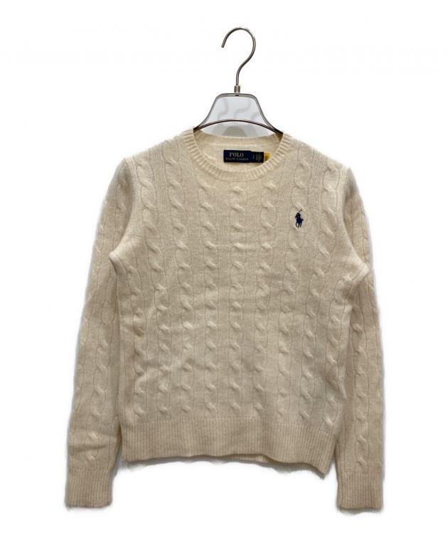 【美品】現行タグ POLO RALPH LAUREN ケーブルニット カシミヤ混 POLO Ralph Laurenカシミヤ混ケーブルニットカーディガンM