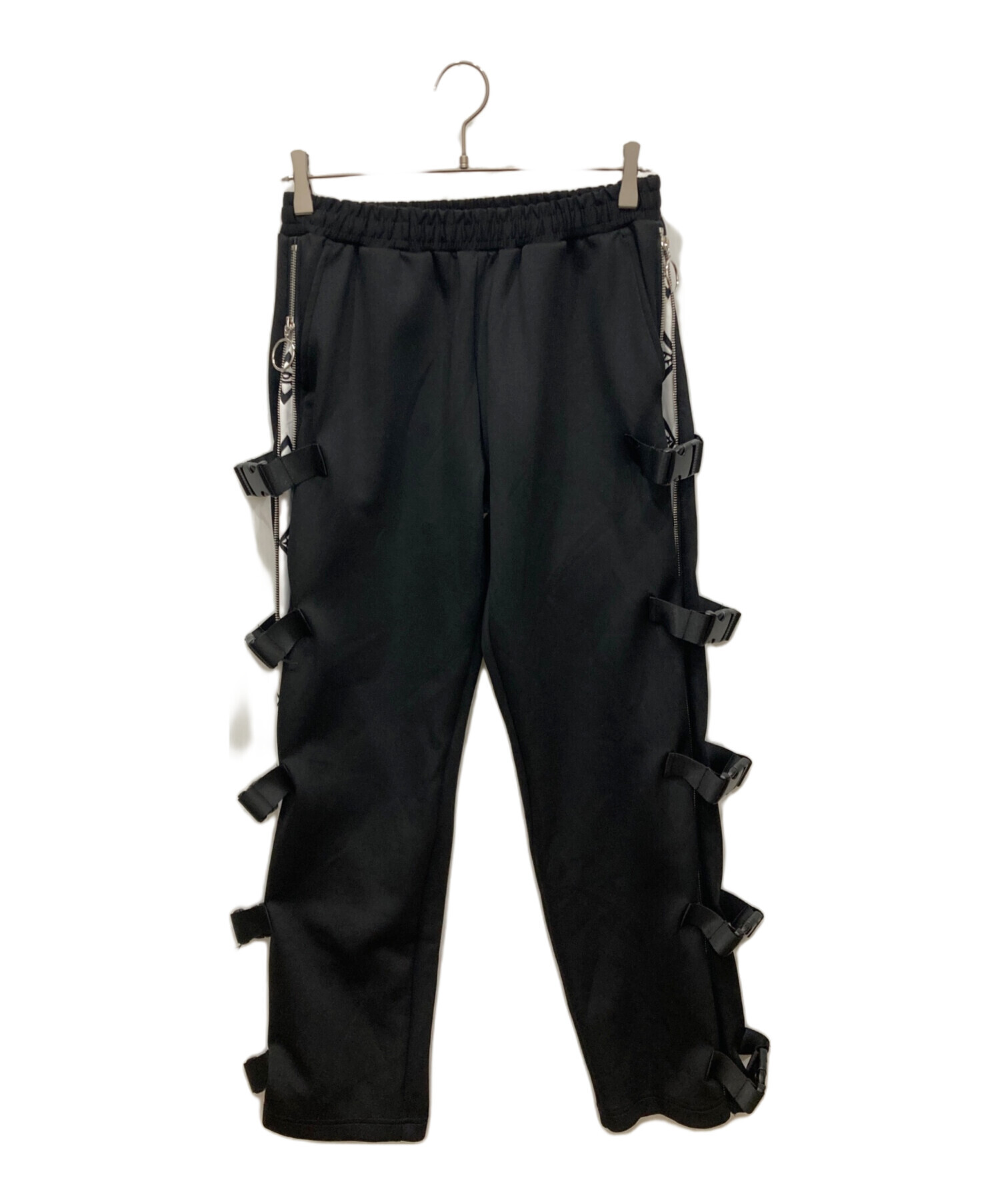 中古・古着通販】REFLEM (レフレム) ベルト付サイドZIPパンツ ブラック 中古・古着通販】REFLEM (レフレム) ベルト付サイドZIPパンツ ブラック