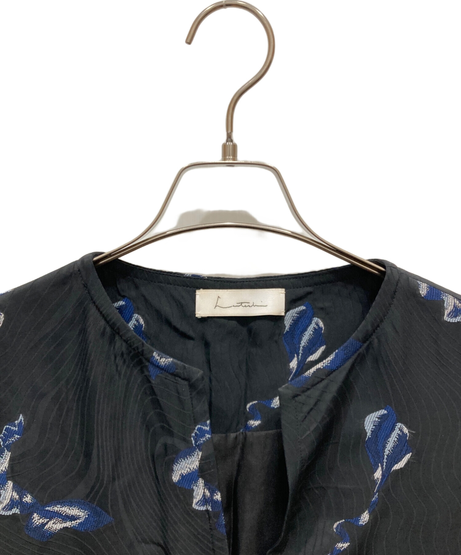 中古・古着通販】Lautashi (ラウタシー) Jacquard over dress ブラック 