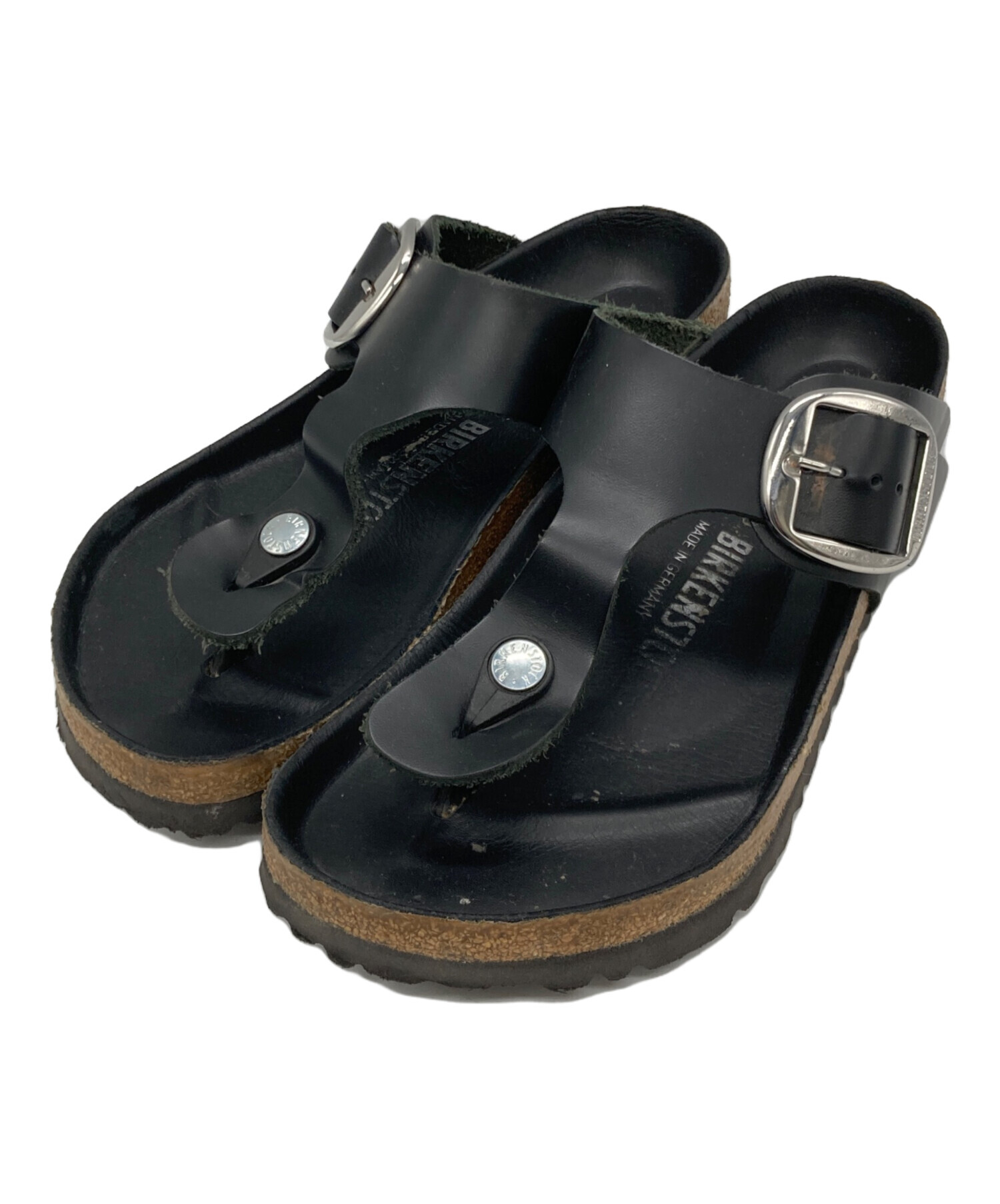 SALE☆ ビルケンシュトック24 黒 中古・古着通販】BIRKENSTOCK (ビルケンシュトック) GIZEH BIG BUCKELE