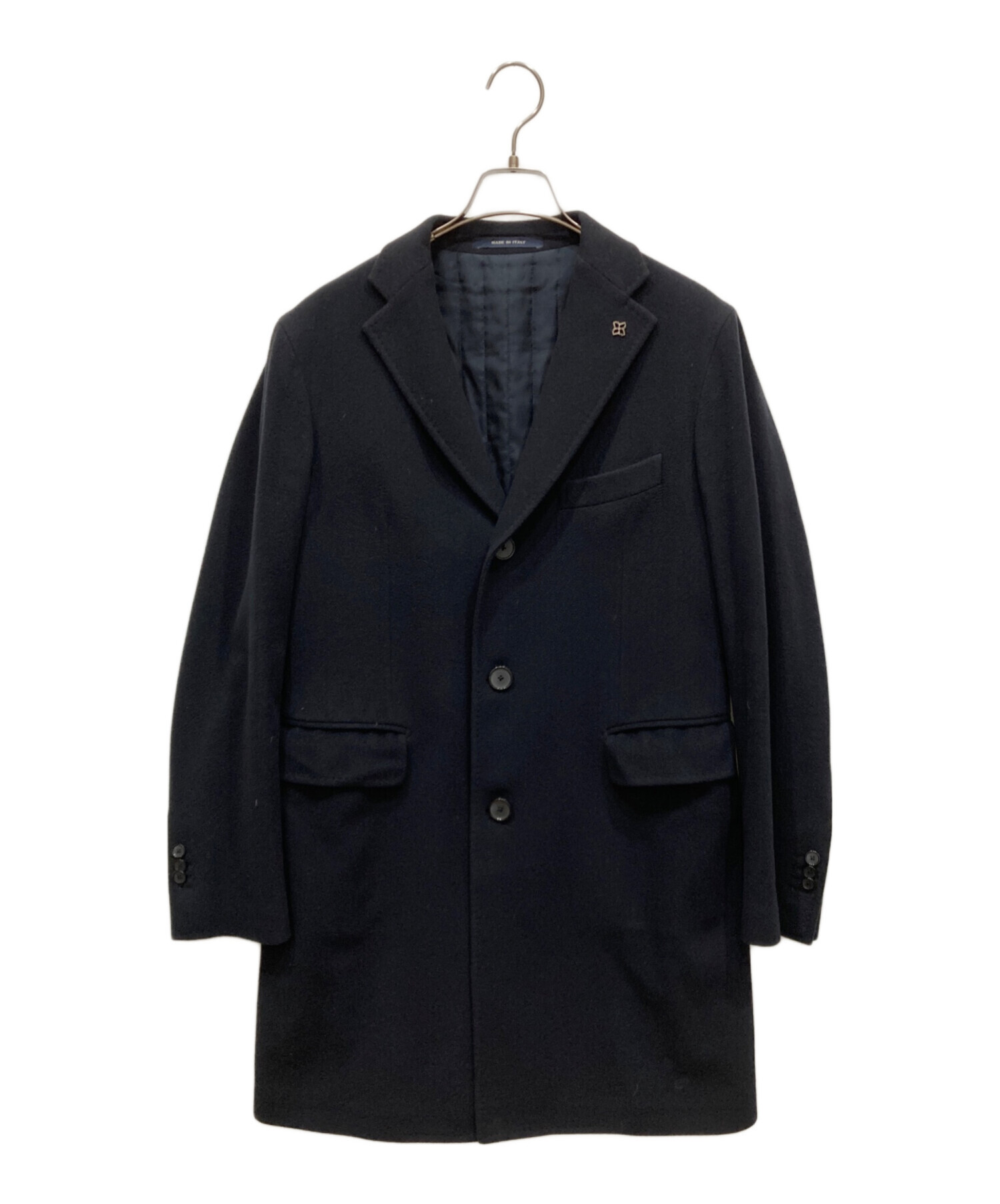 タリアトーレ カシミヤ100 艶やかな毛並み しっとり感 ネイビー 46 TAGLIATORE タリアトーレ コート チェスターコート メルトン