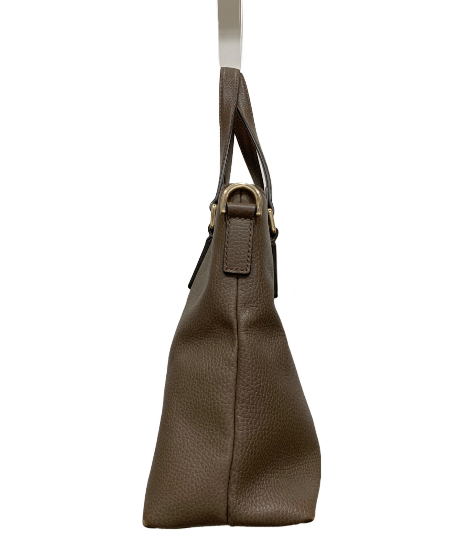 中古・古着通販】GUCCI (グッチ) レザートートバッグ ブラウン